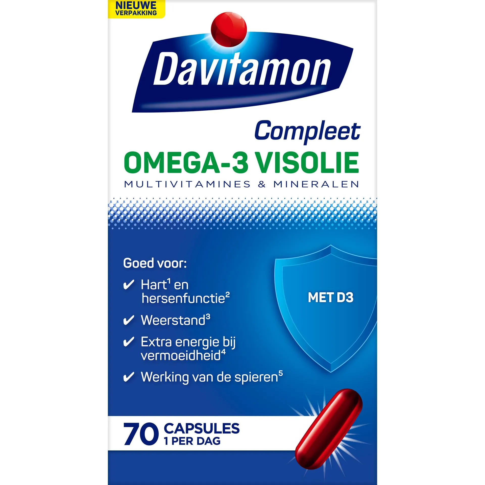 Davitamon Compleet omega 3 vis 70 capsules