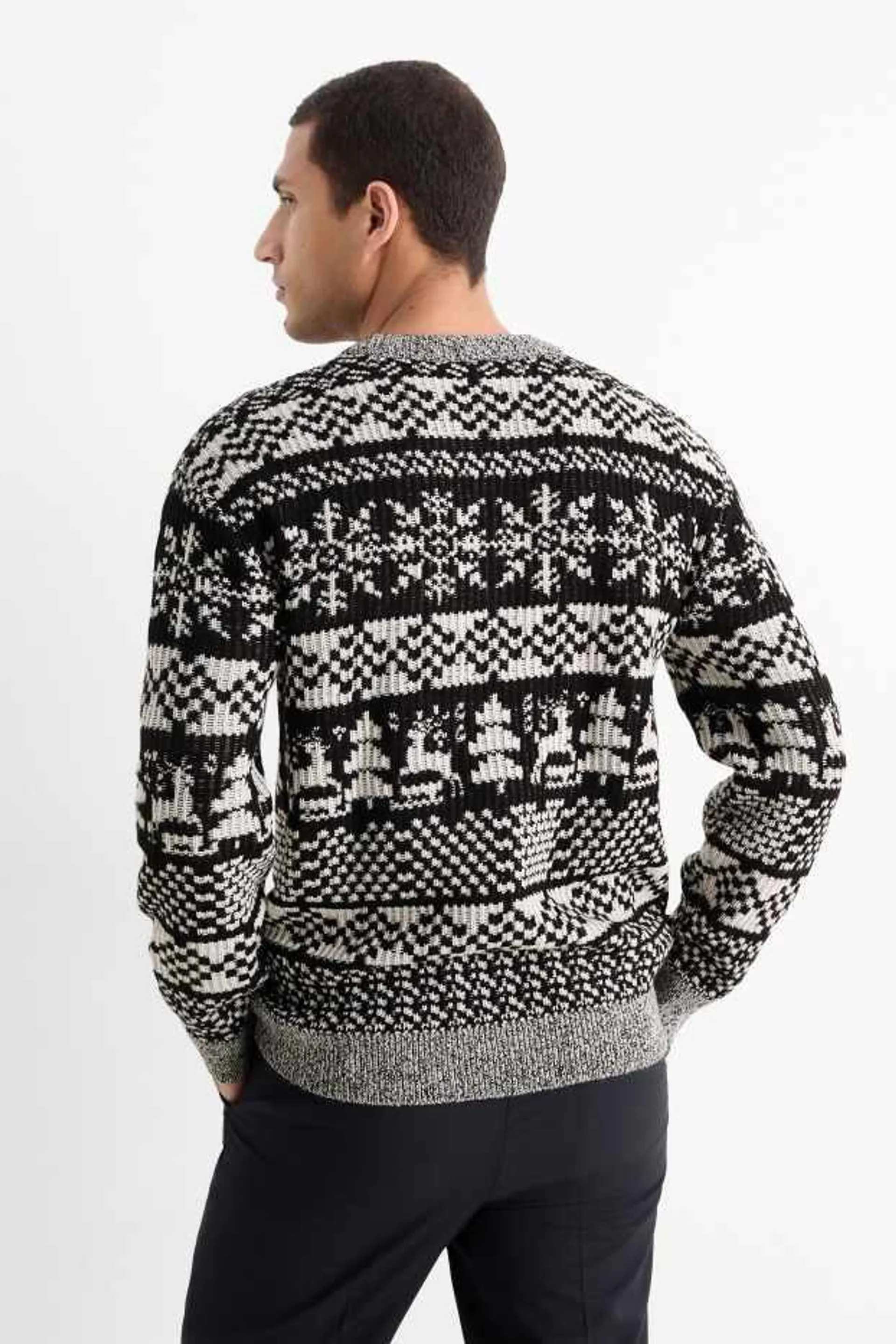 Christmas jumper - reindeer, snowflake and Christmas tree