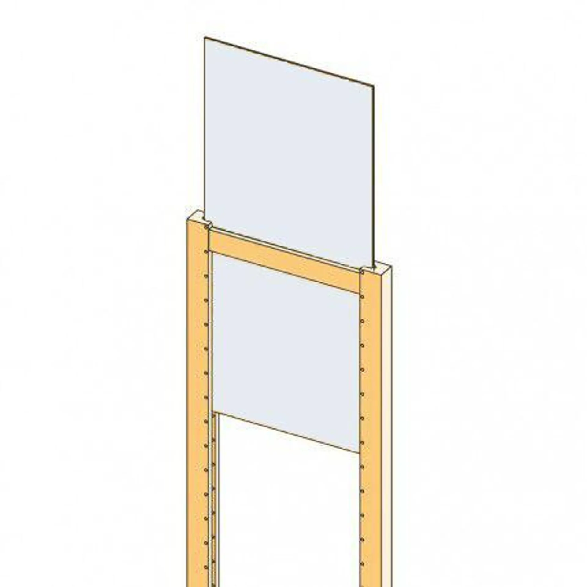 Inschuifpaneel helder glas