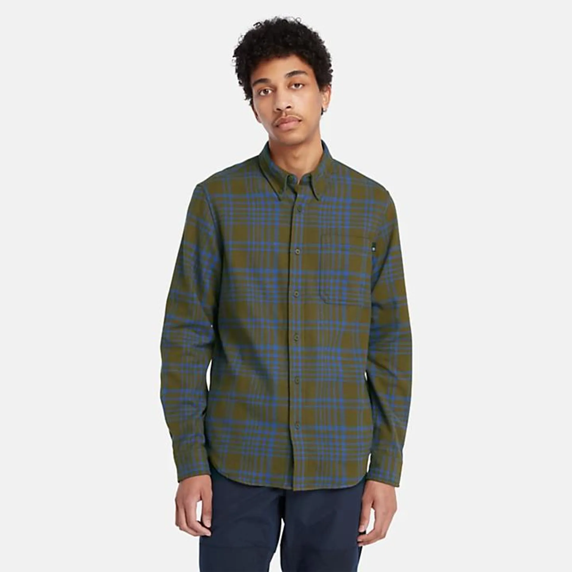 Heavy Flannel Check Overhemd voor heren in donkergroen