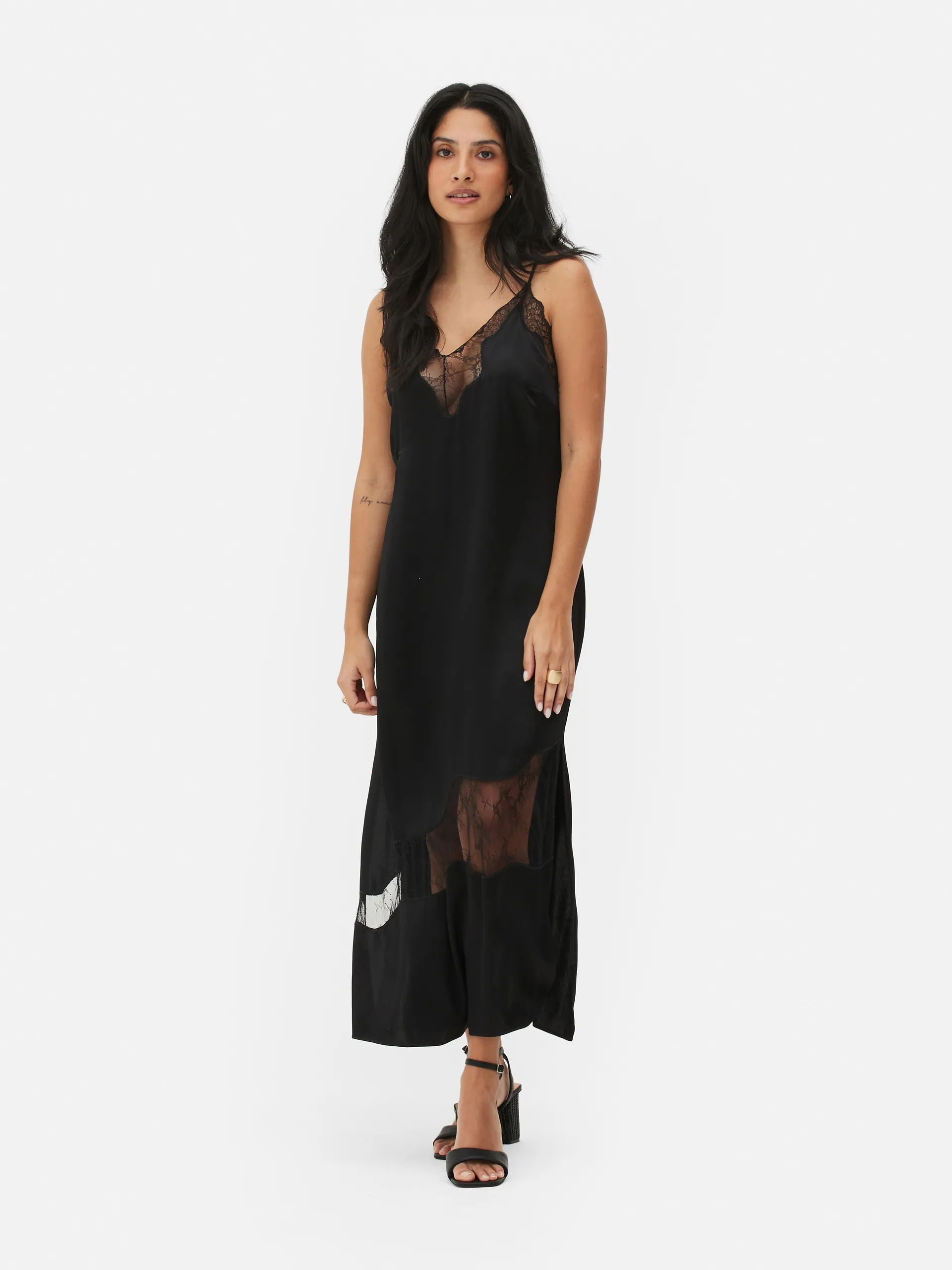 Paula Echevarría Lace Insert Slip Midi Dress