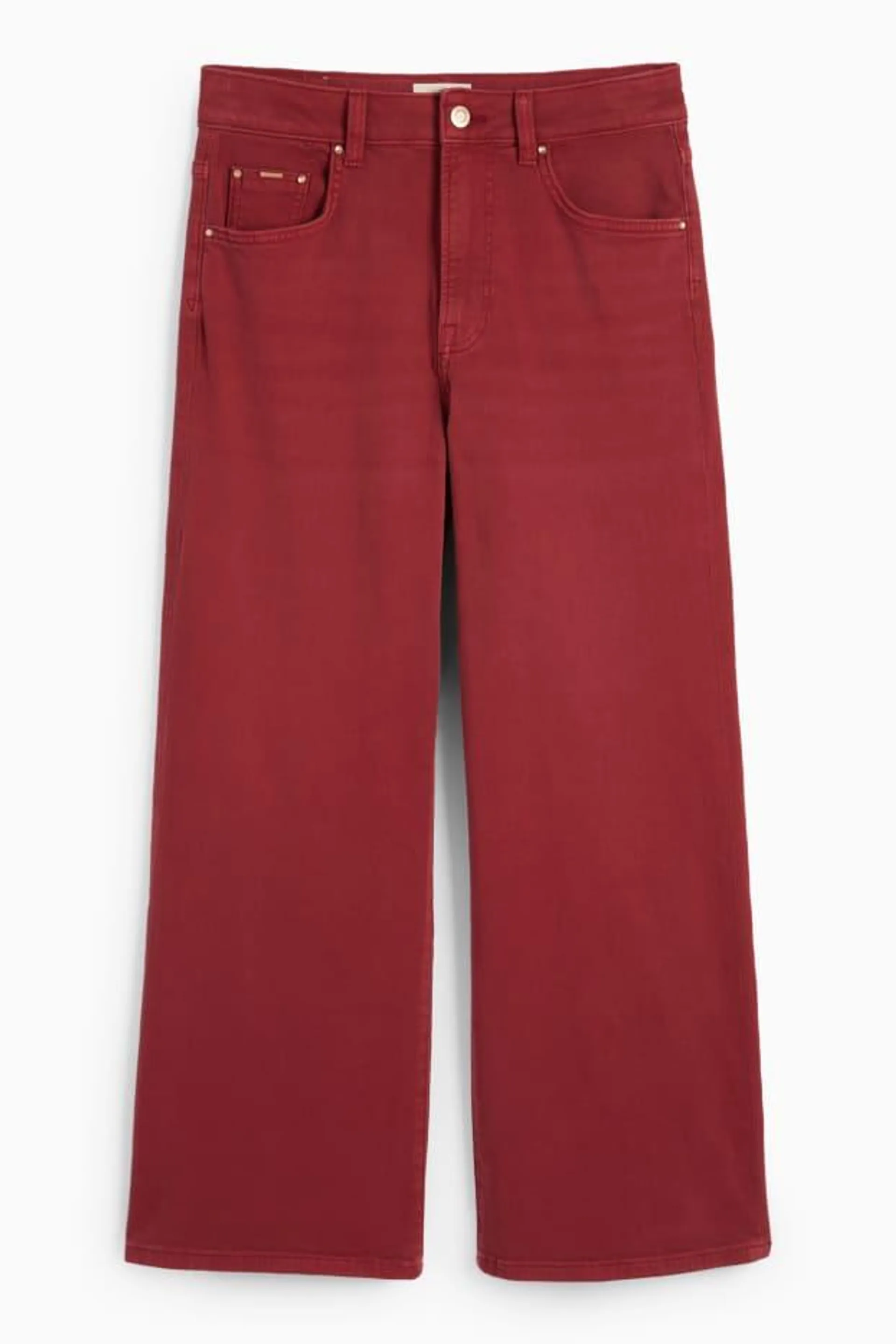 Wide leg jeans - mid-rise waist