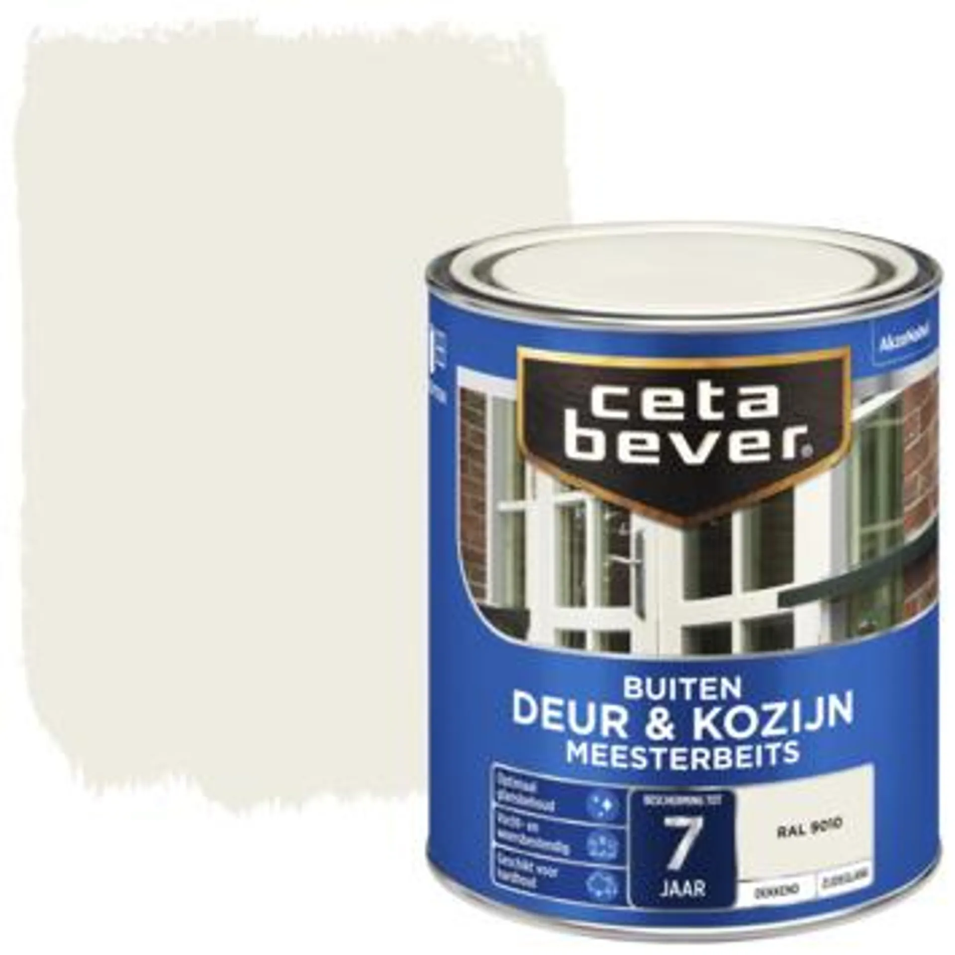 Cetabever meesterbeits deur & kozijn dekkend RAL 9010 gebroken wit zijdeglans 750 ml