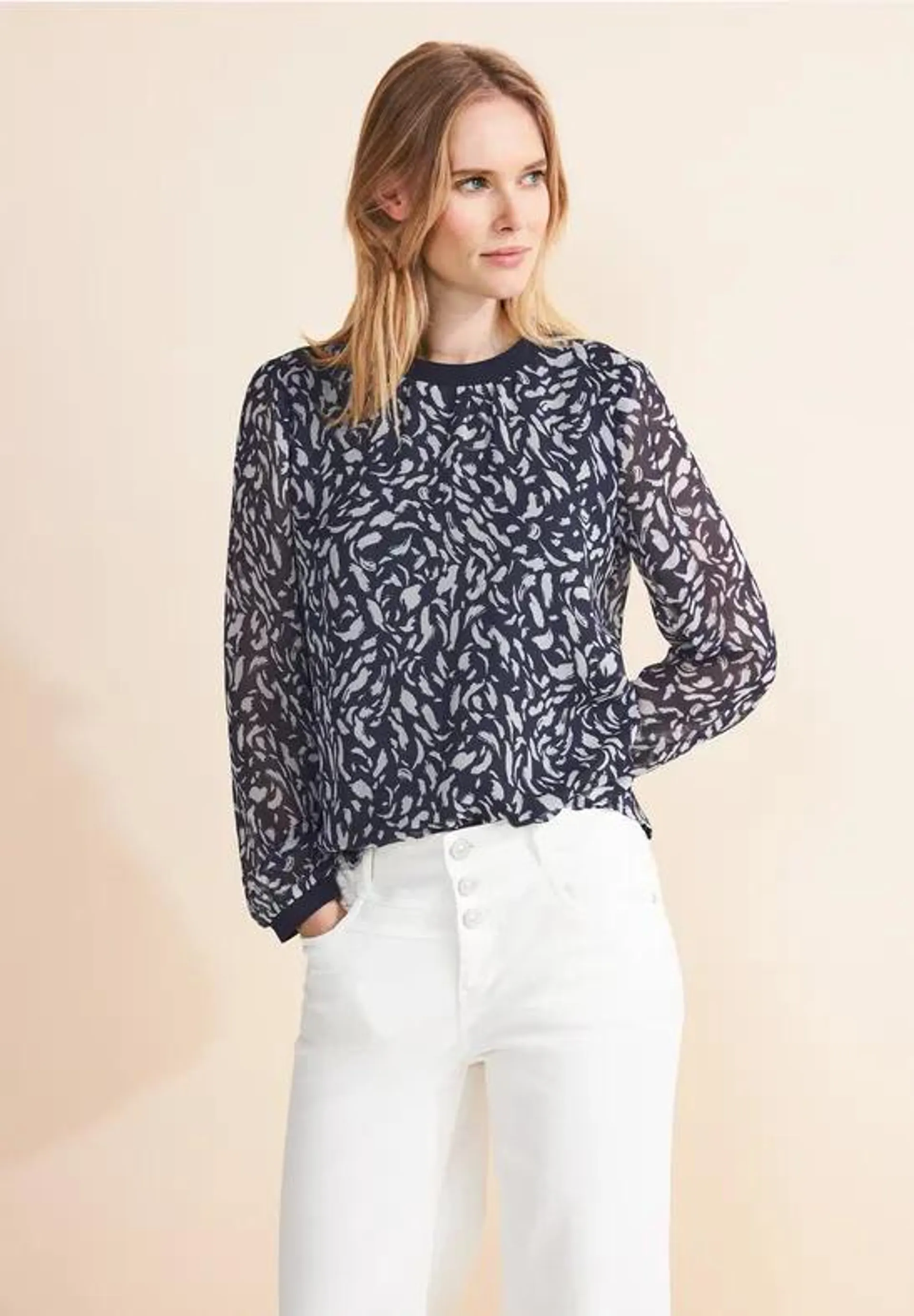 Chiffon blouse met print