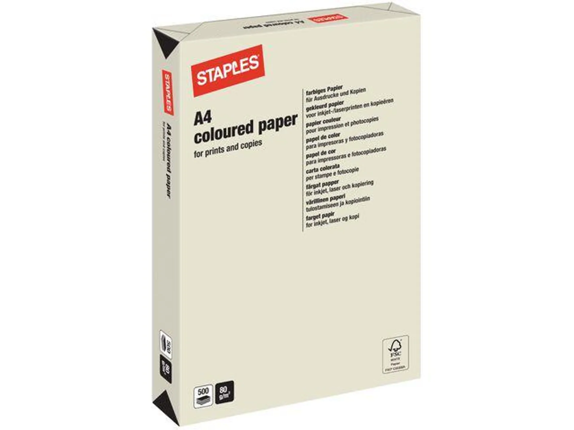 Staples Gekleurd Papier A4 80 g/m² Parelgrijs