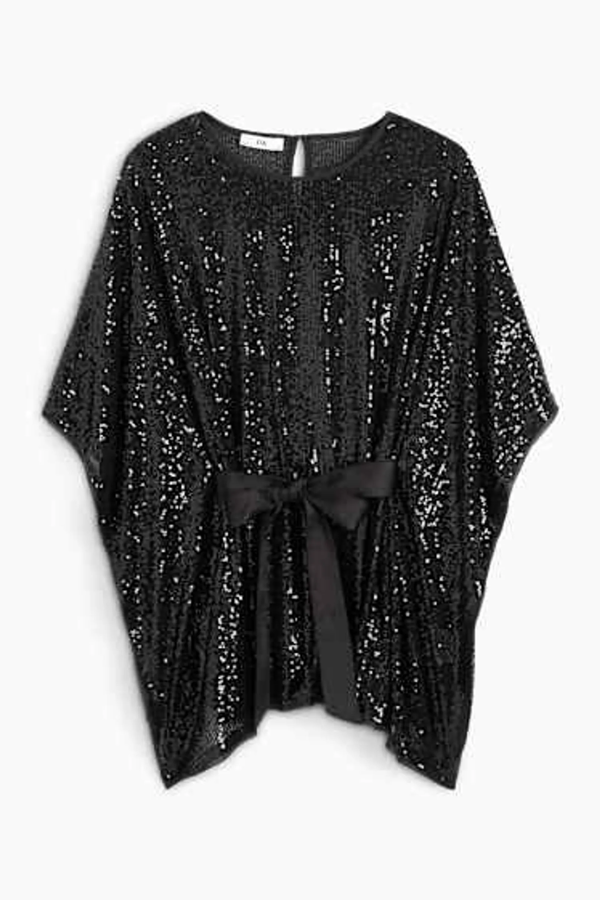 Sequin cape with belt - shiny