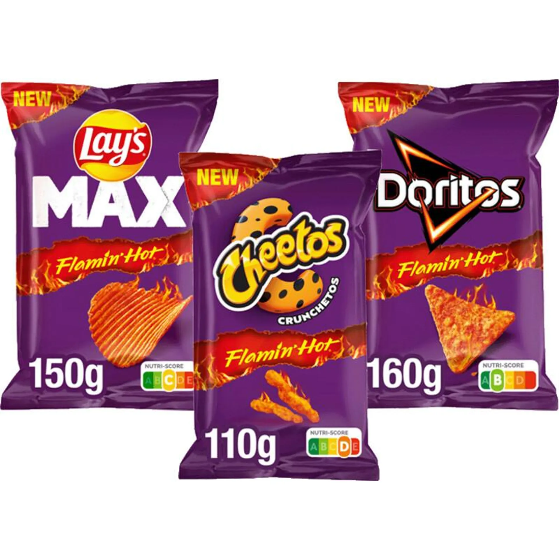 Lay's Cheetos Doritos Flamin' Hot Chips