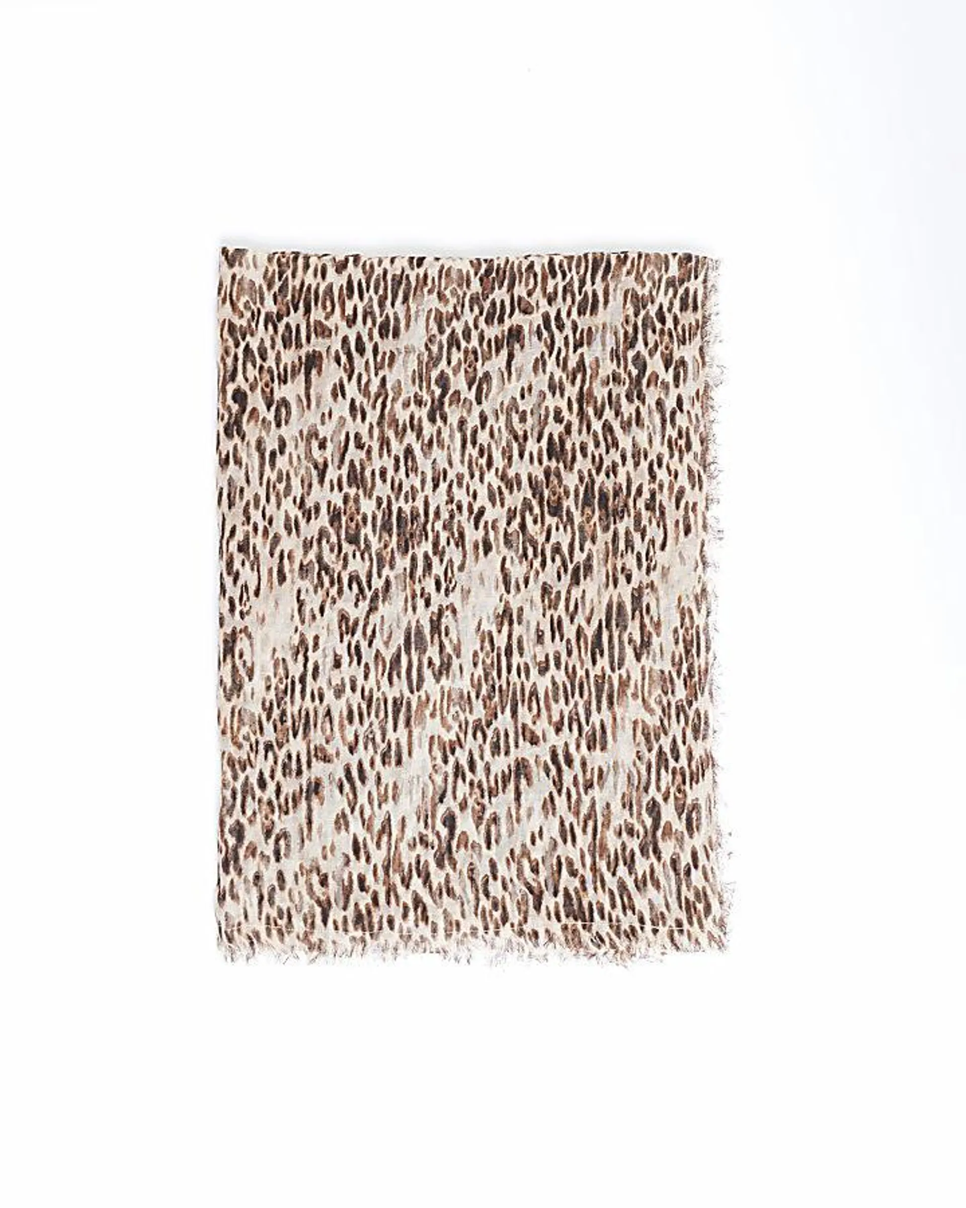 Brown leopard print lightweight scarf