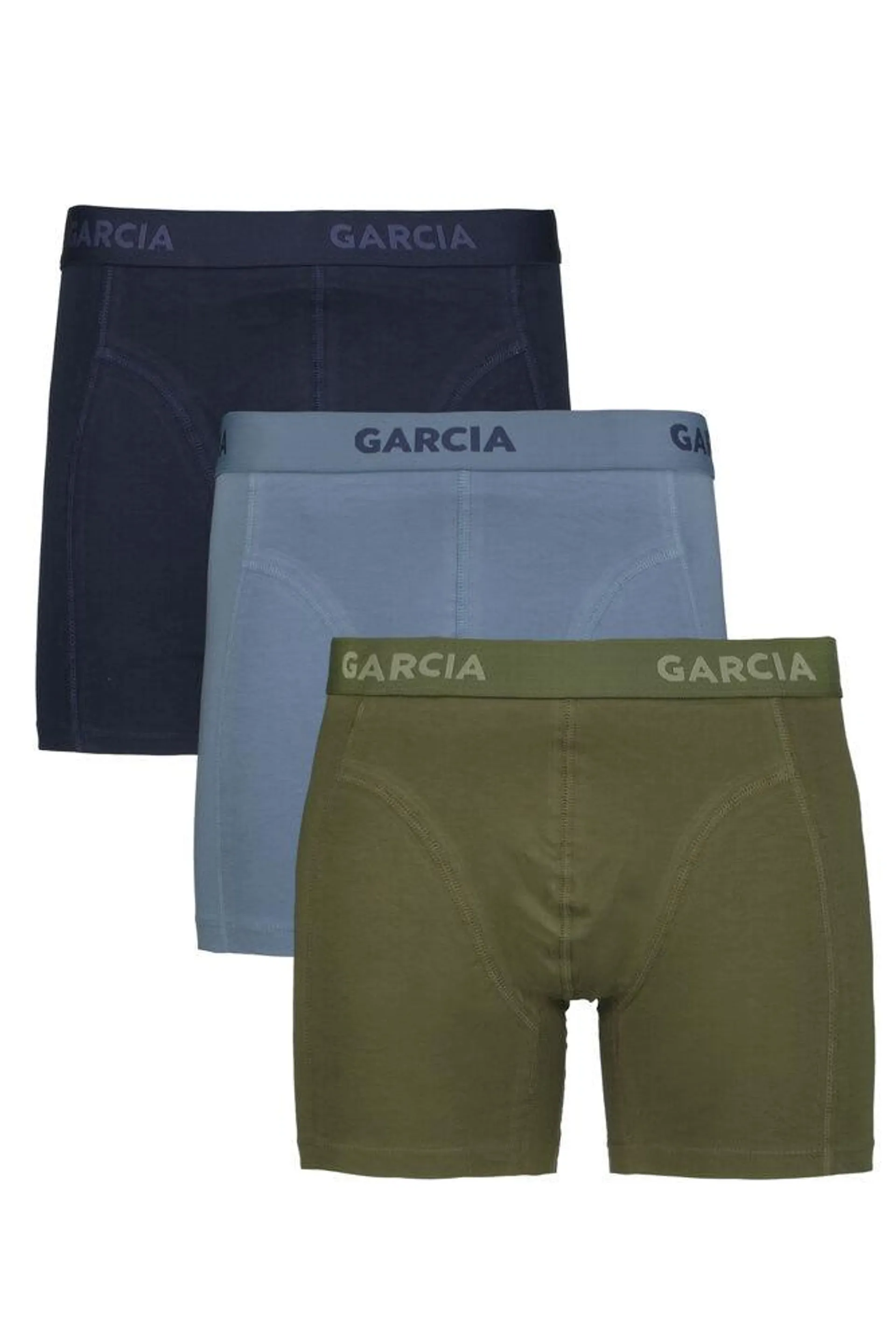 garcia 3 pack boxershorts groen-blauw