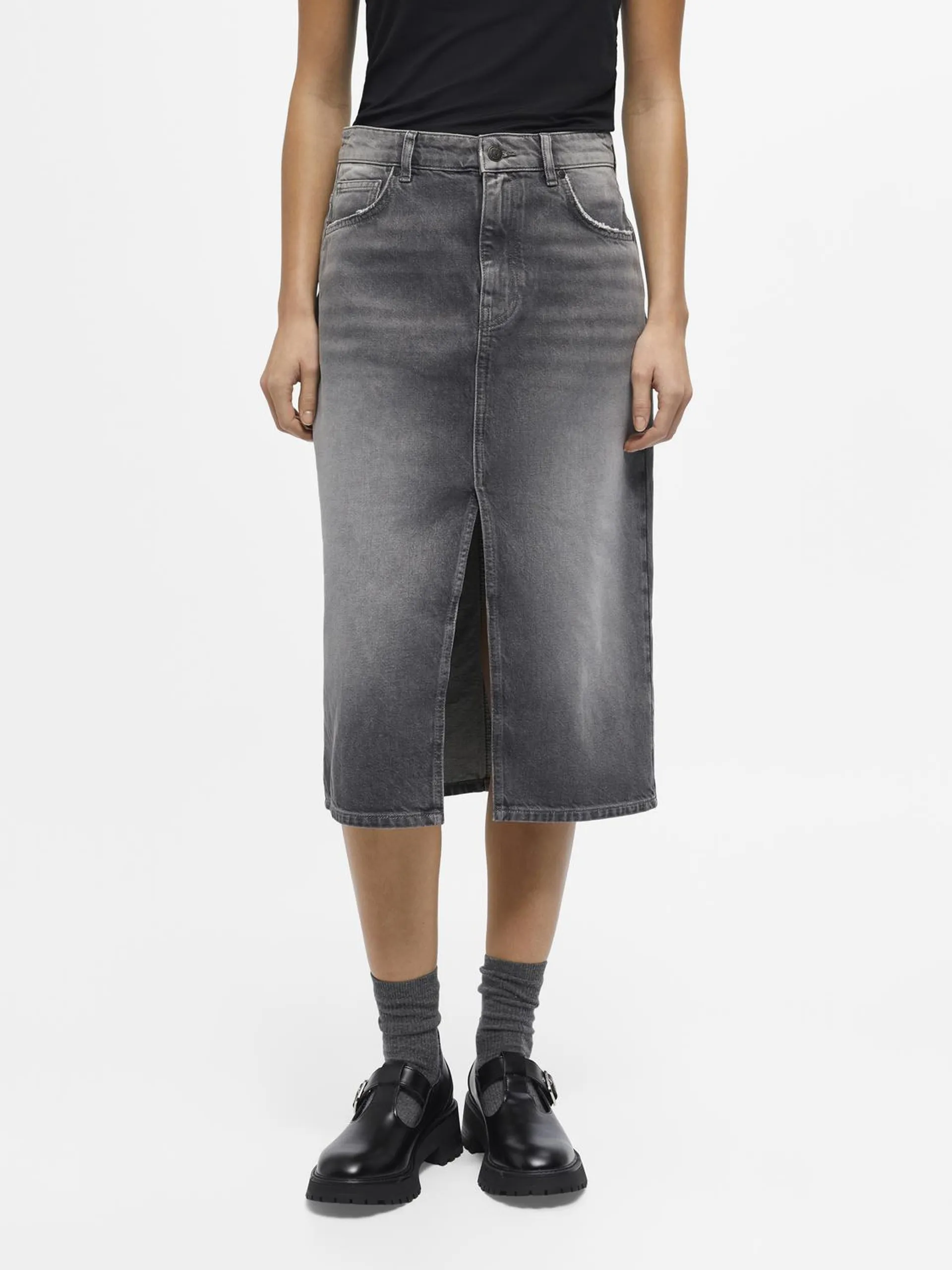 OBJHARLOW Skirt - Grey Denim