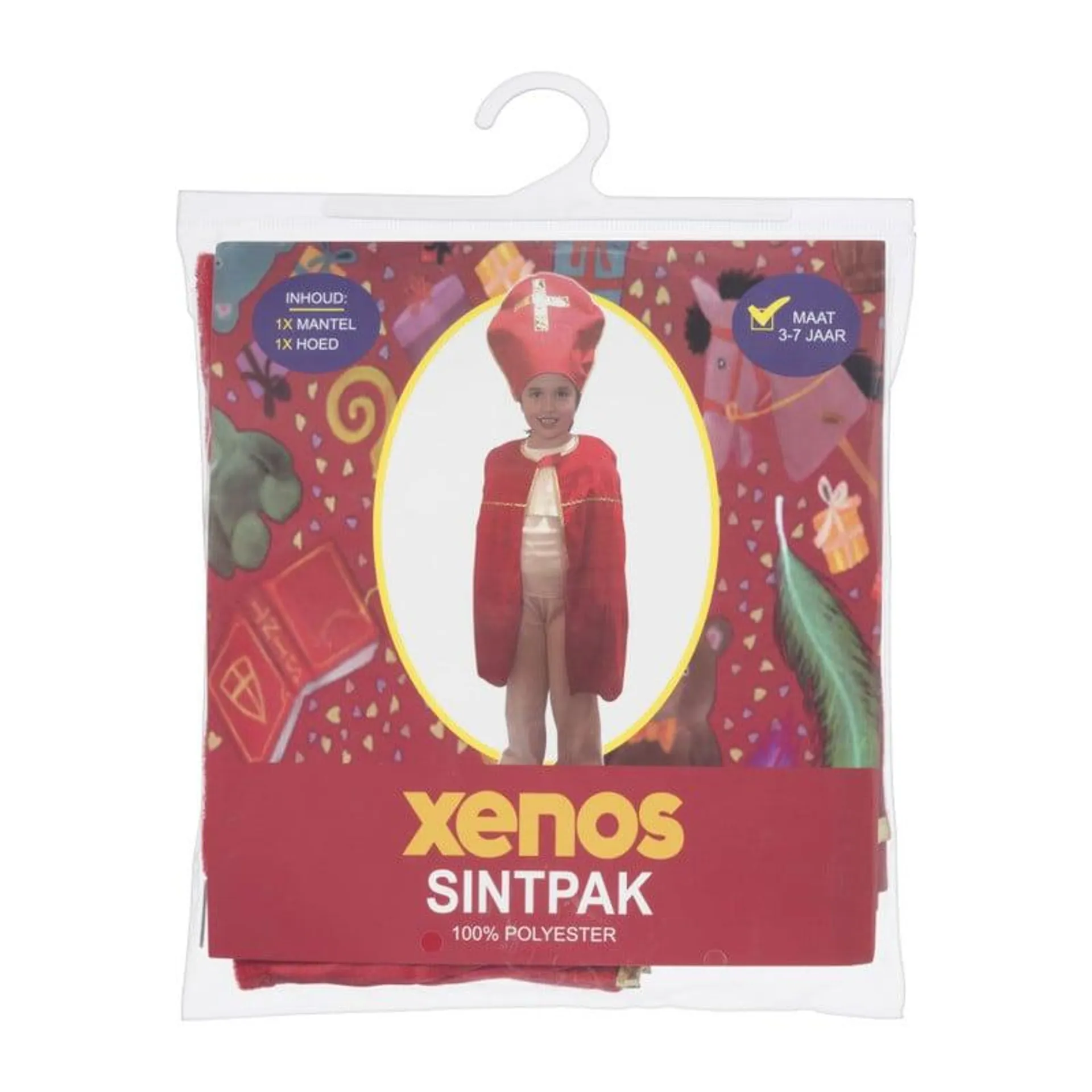 Sinterklaaspak - rood/goud - 3-7 jaar