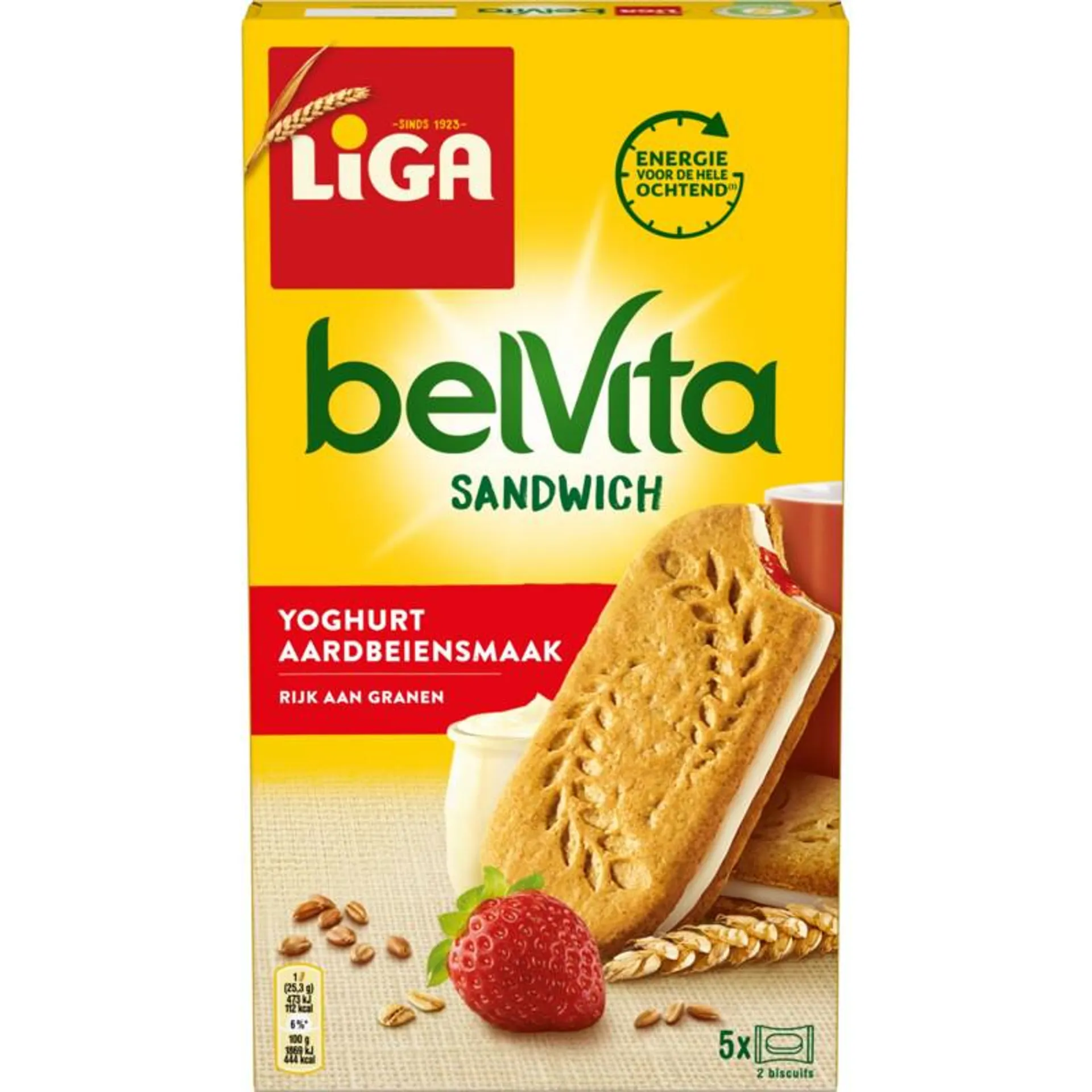Liga Belvita sandwich yoghurt aardbeiensmaak
