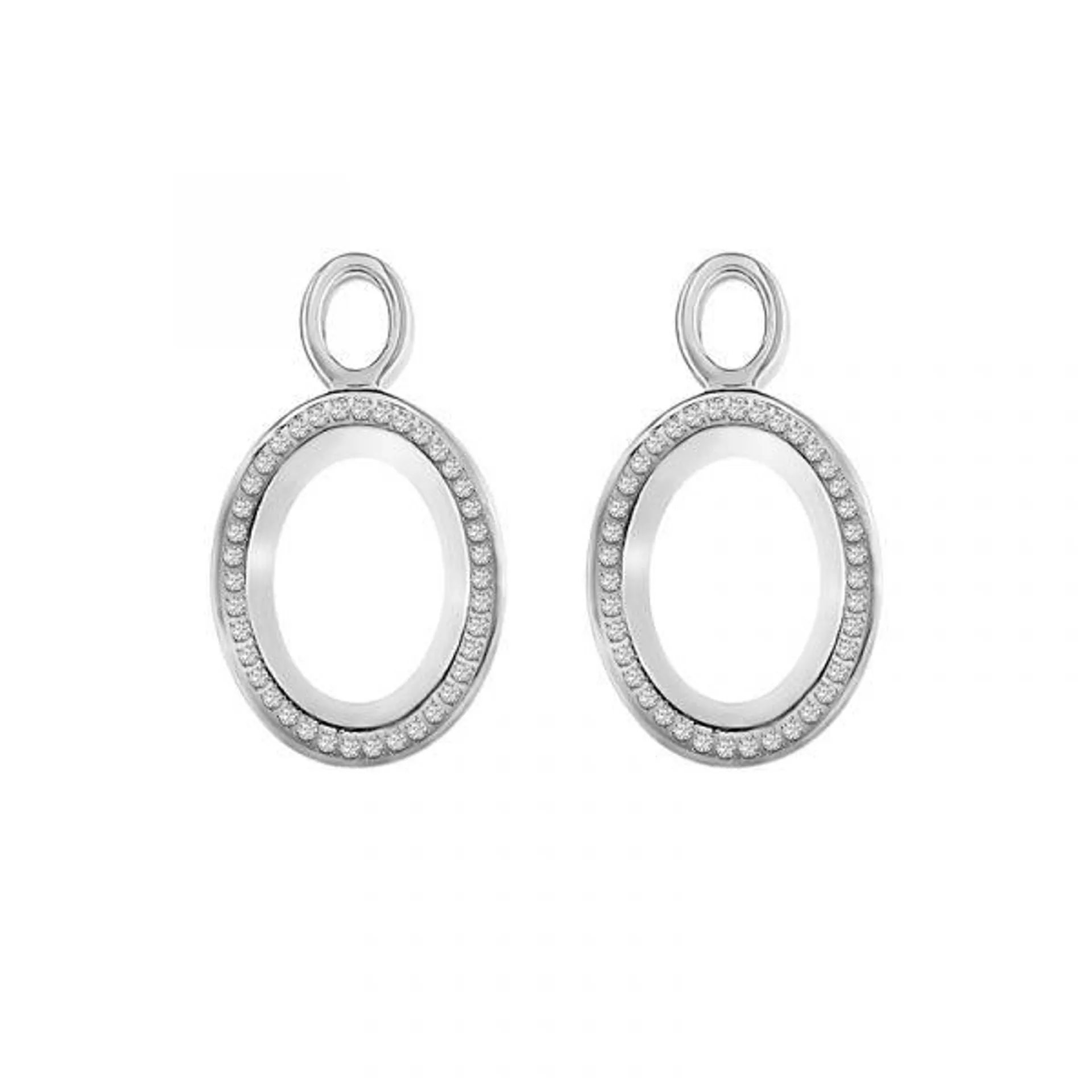 MY iMenso Ovali (14Vmm) earrings "zirconi" (925/rhod-plated)