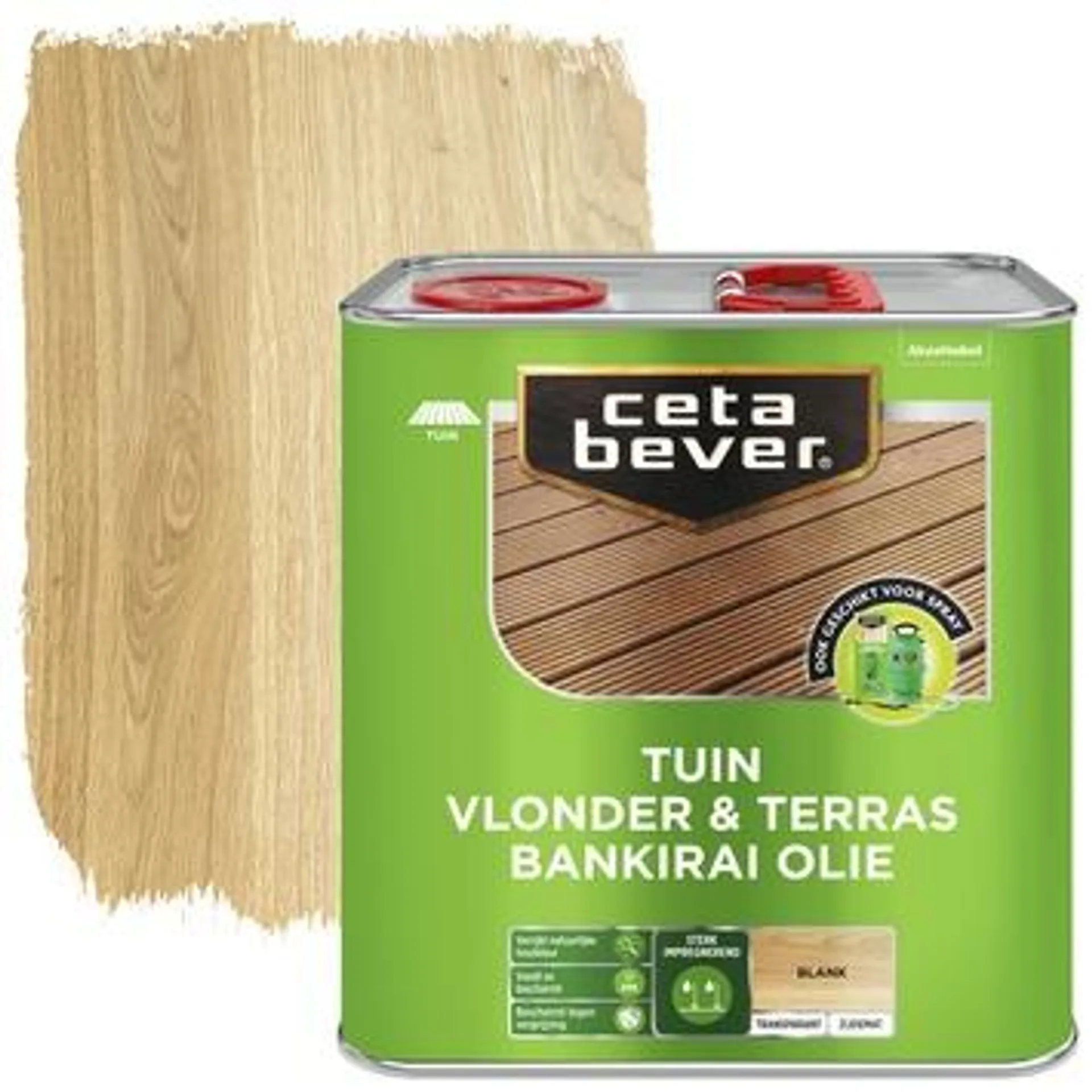 Cetabever vlonder- & terrasolie bankirai transparant blank zijdemat 2,5 l