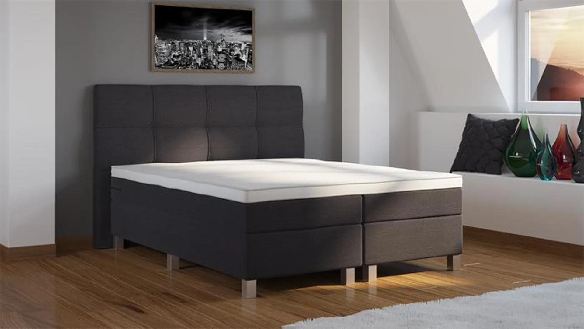 Boxspring Verdi Stof Compleet Vlak