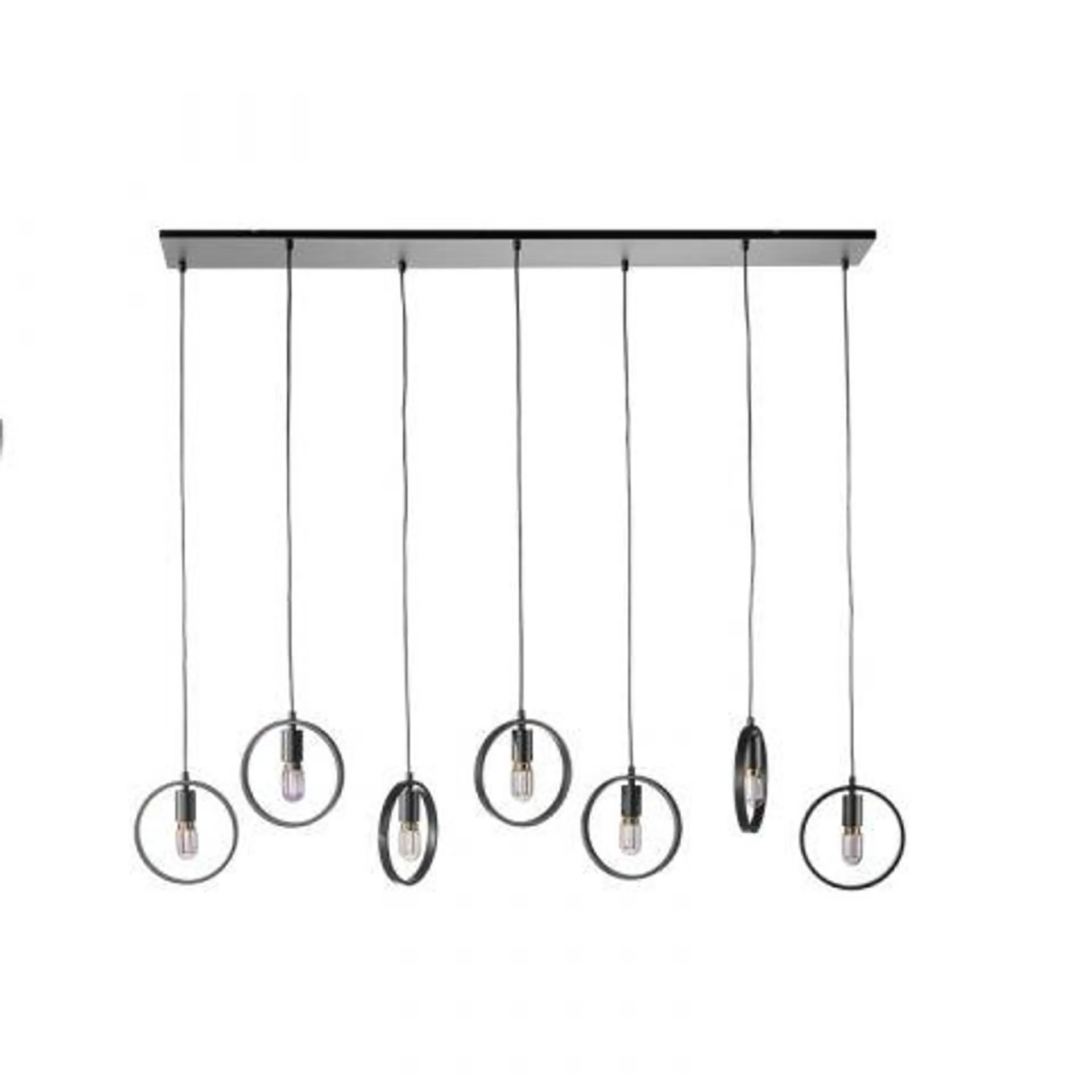 Hanglamp Girare zwart metaal 7-lichts