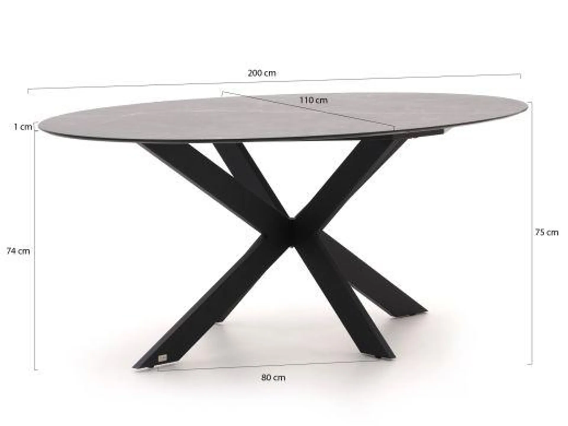 Intenso Cameri/Furato ellips 200cm dining tuinset 5-delig