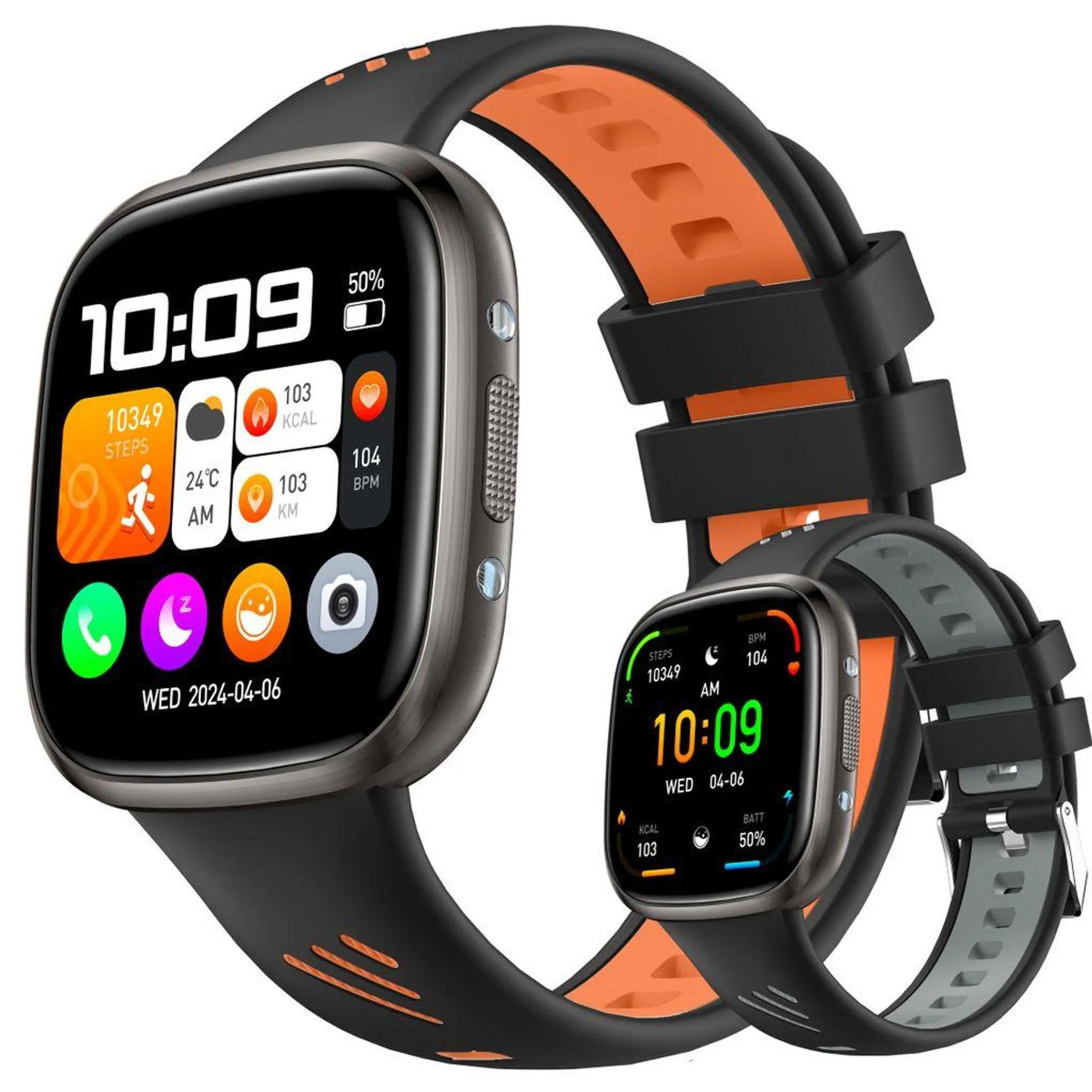 Sross Smartwatch 1.72 Zoll HD Display, IP68 Wasserdicht, 14 Tage Akku, Fitness Tracker, Pulsmesser, Schrittzähler, Herzfrequenz, Blutsauerstoff SpO2, Blutdruck, Bewegungssensor, für Damen & Herren, Android iOS