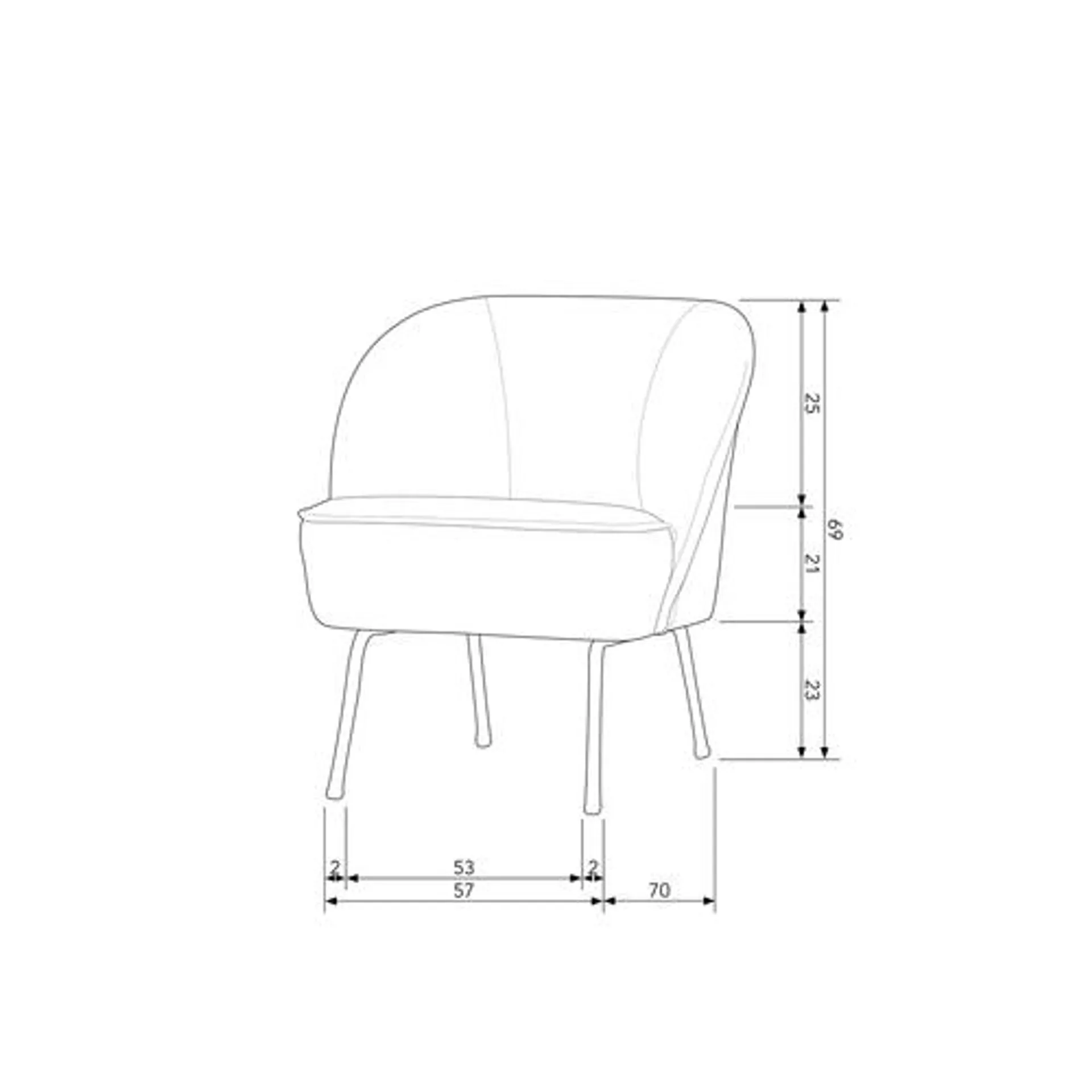 BePureHome fauteuil Vogue - Fluweel - Pistache - 69x57x70