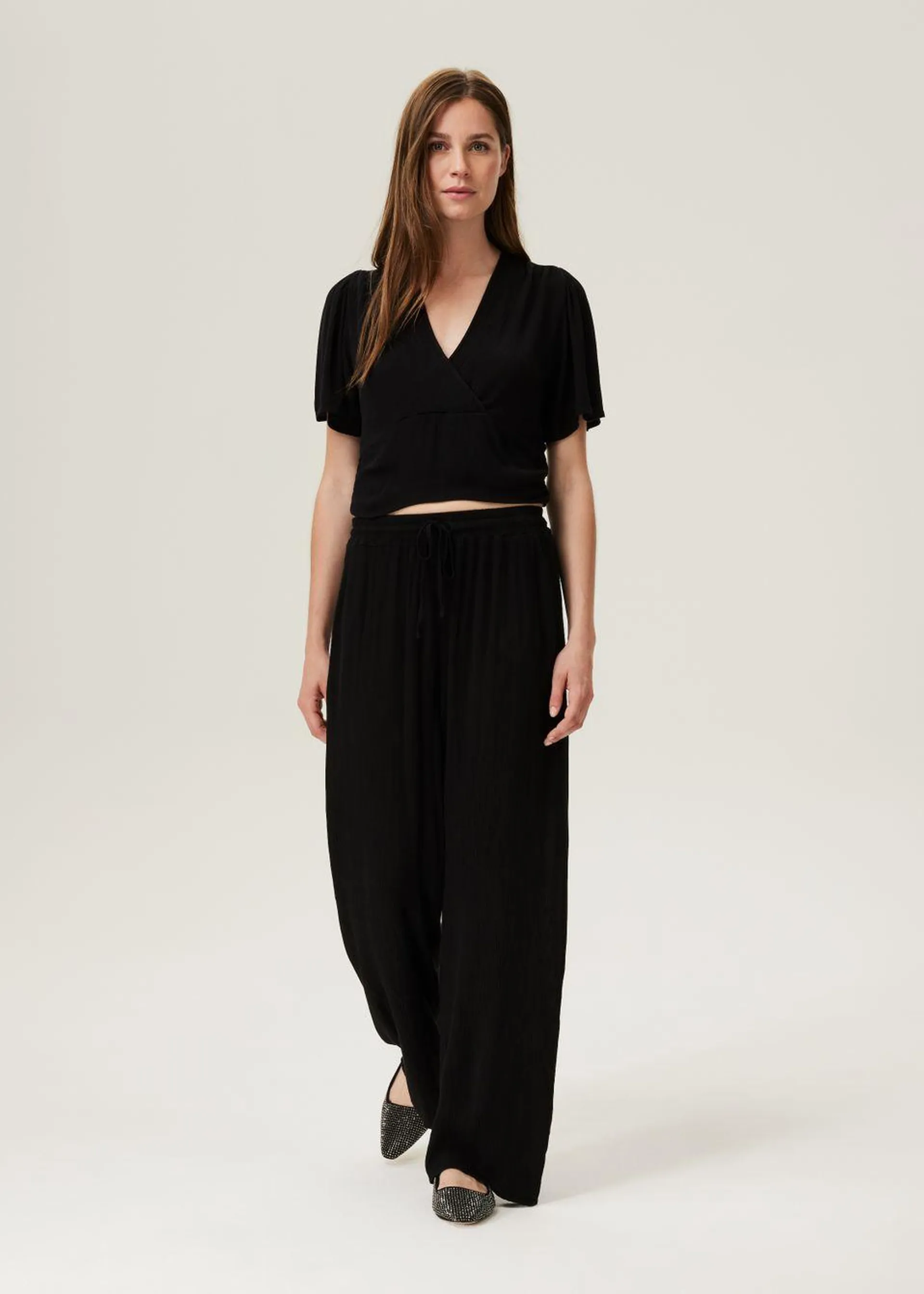 Crinkle Wide Pants