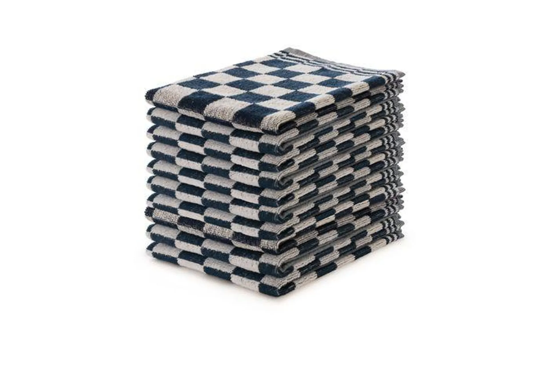 Eleganzzz Keukendoekset Blok 50x50cm - blauw - set van 10