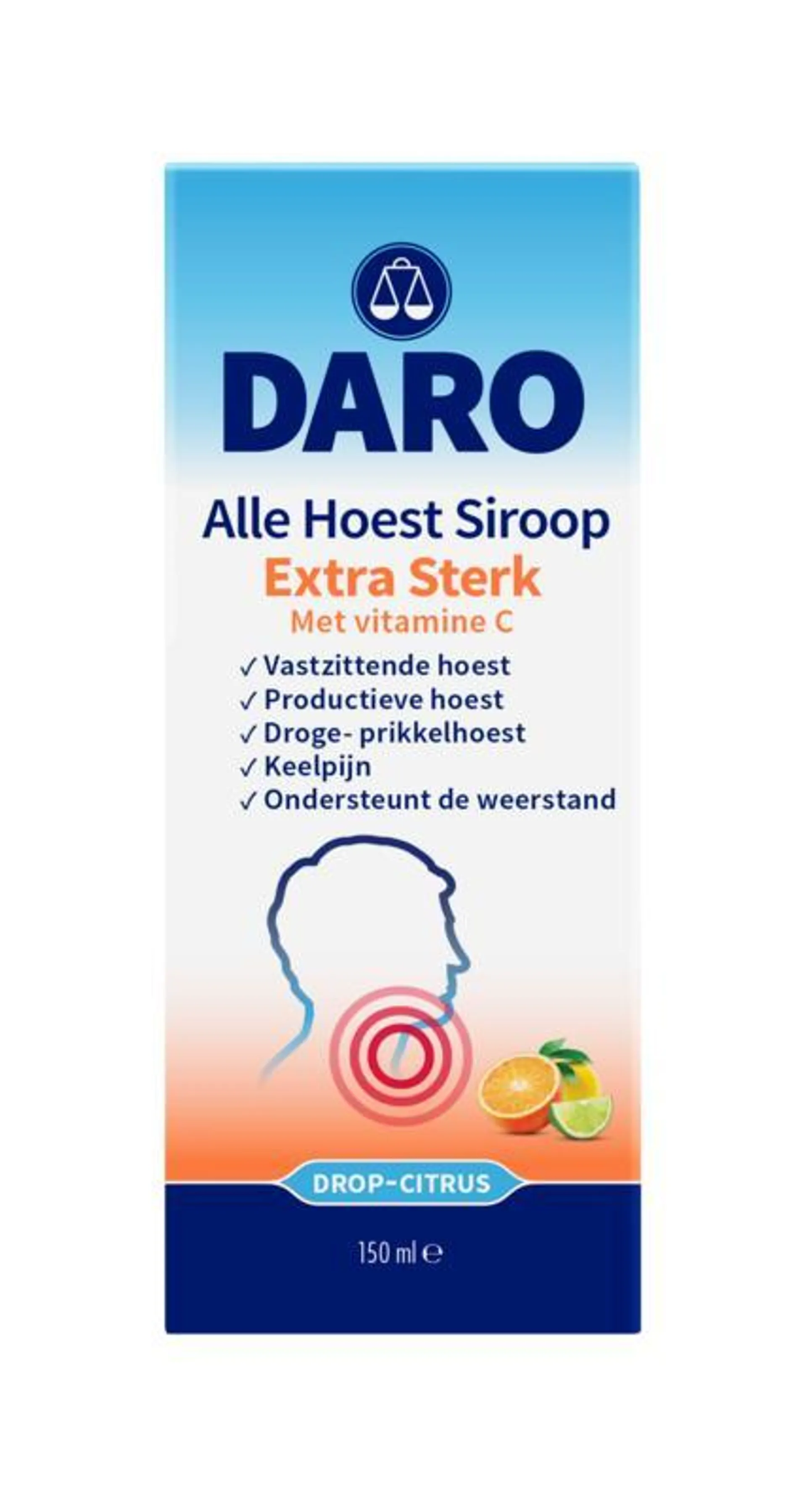 Daro Alle hoest siroop extra sterk met vitamine C 150 milliliter