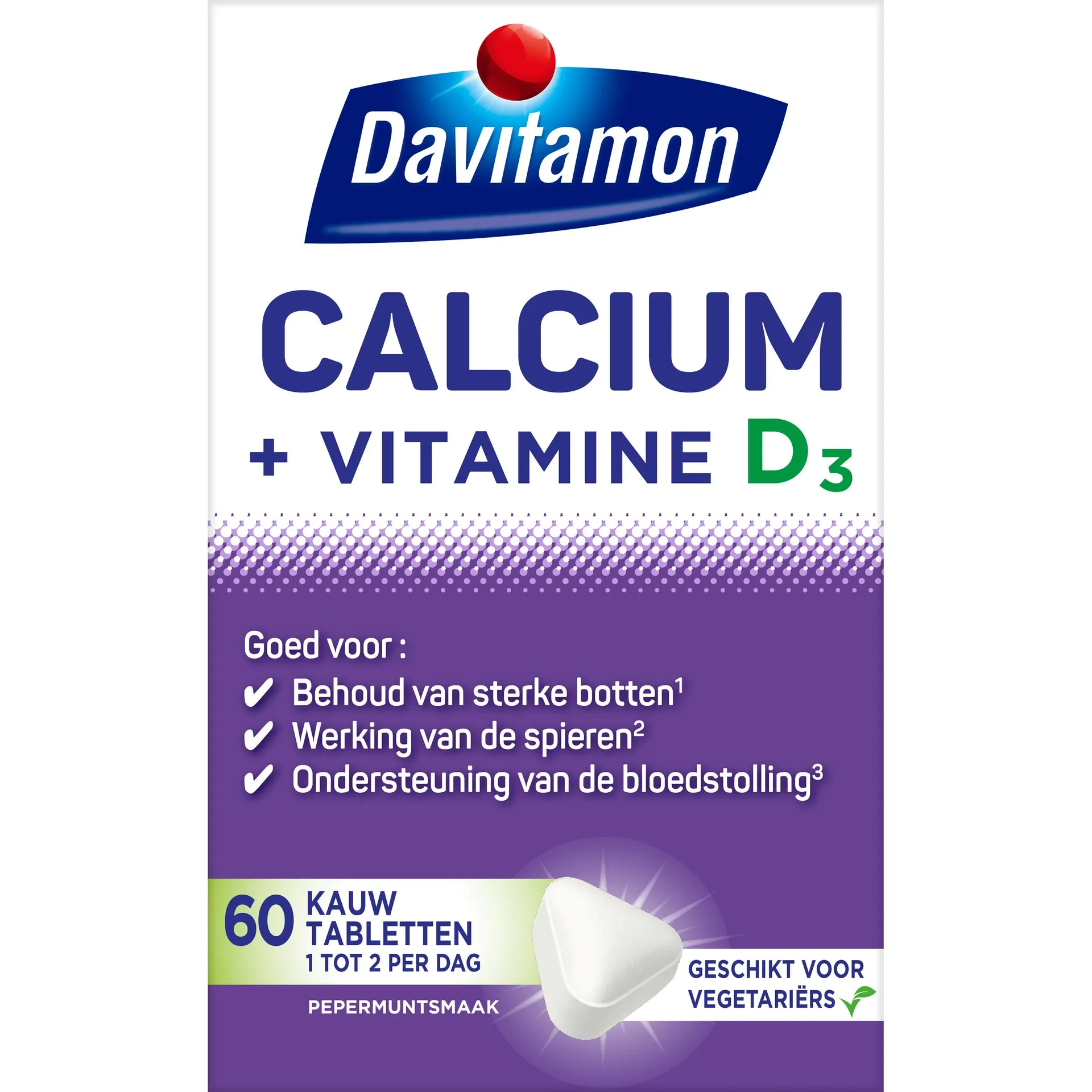 Davitamon Calcium & D3 mint 60 kauwtabletten