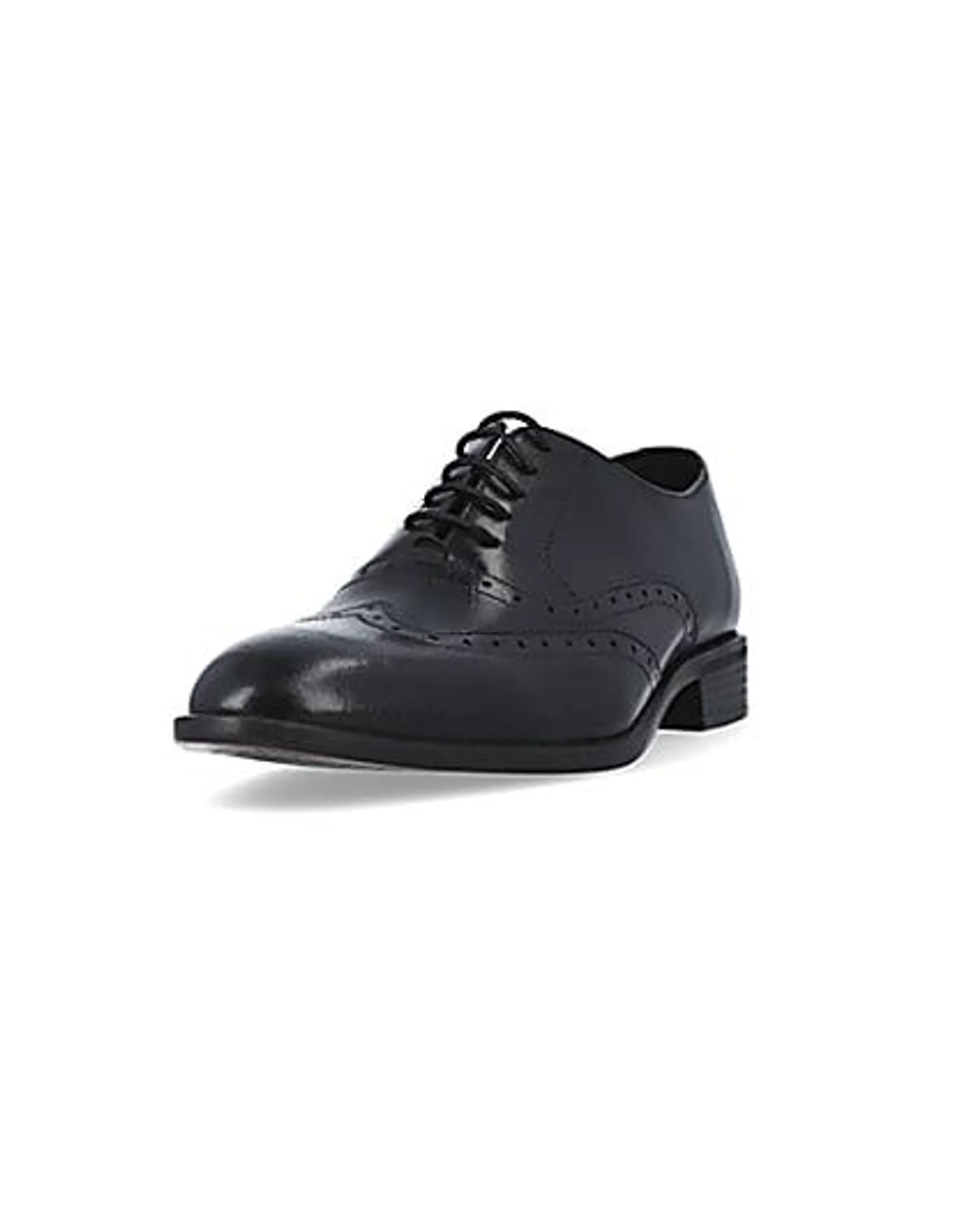 Black Leather brogue derby shoes