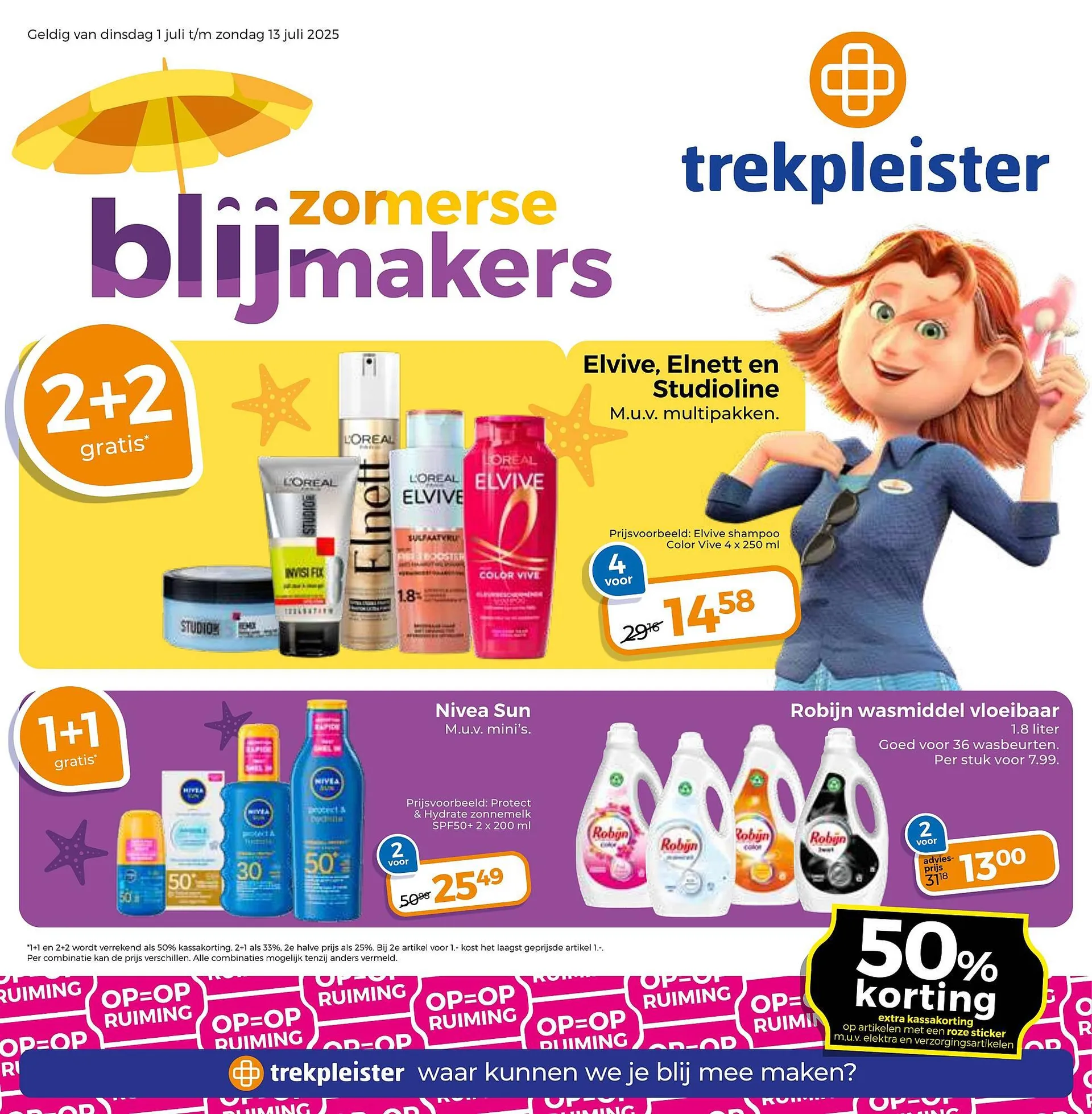 Trekpleister folder van 1 juli tot 13 juli 2025 - Folder pagina 1