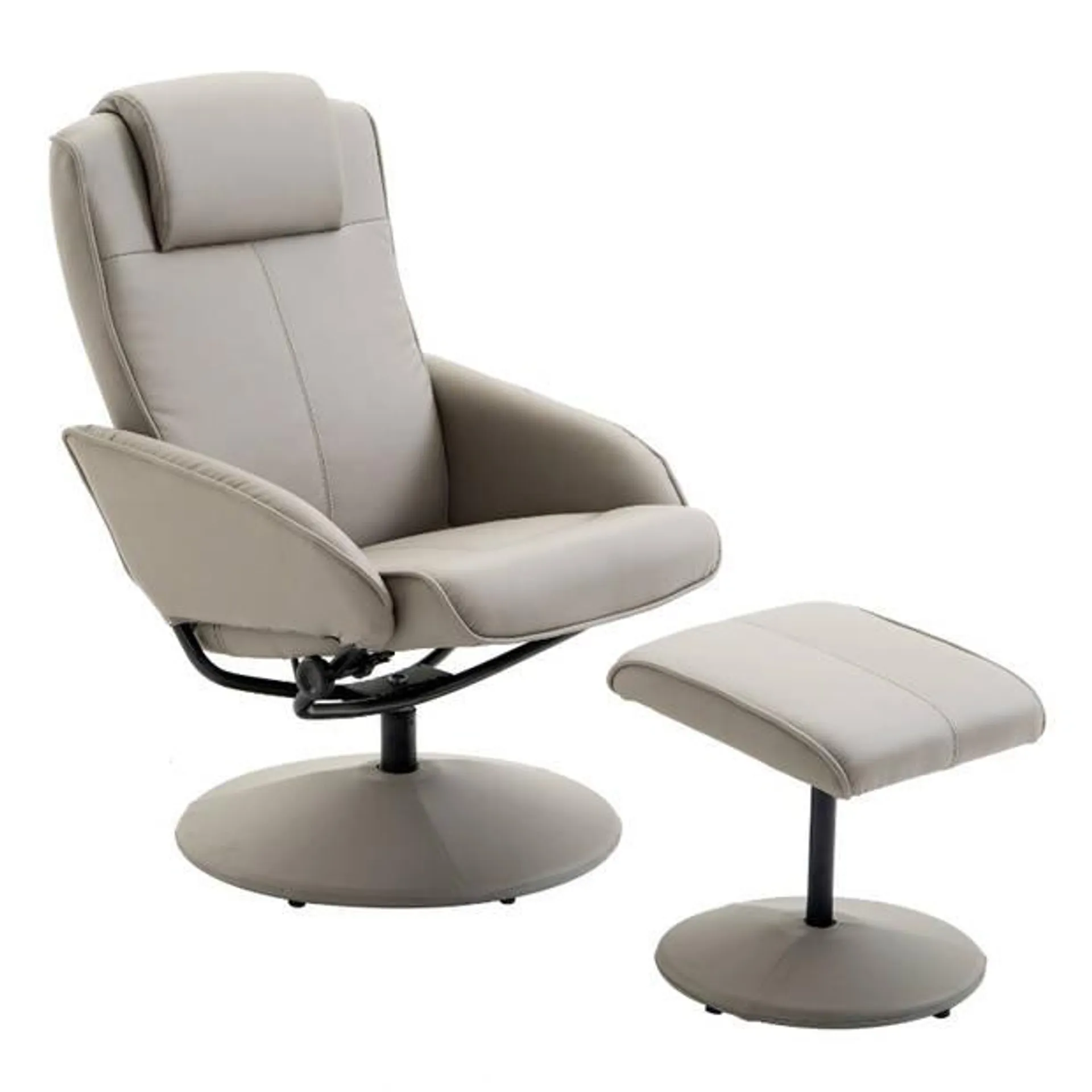 Relaxstoel met voetenbankje - Stoelen - Relax fauteuil - Stoel - Draaifauteuil - Draaistoel - Grijs - L78 × B71 × H1...