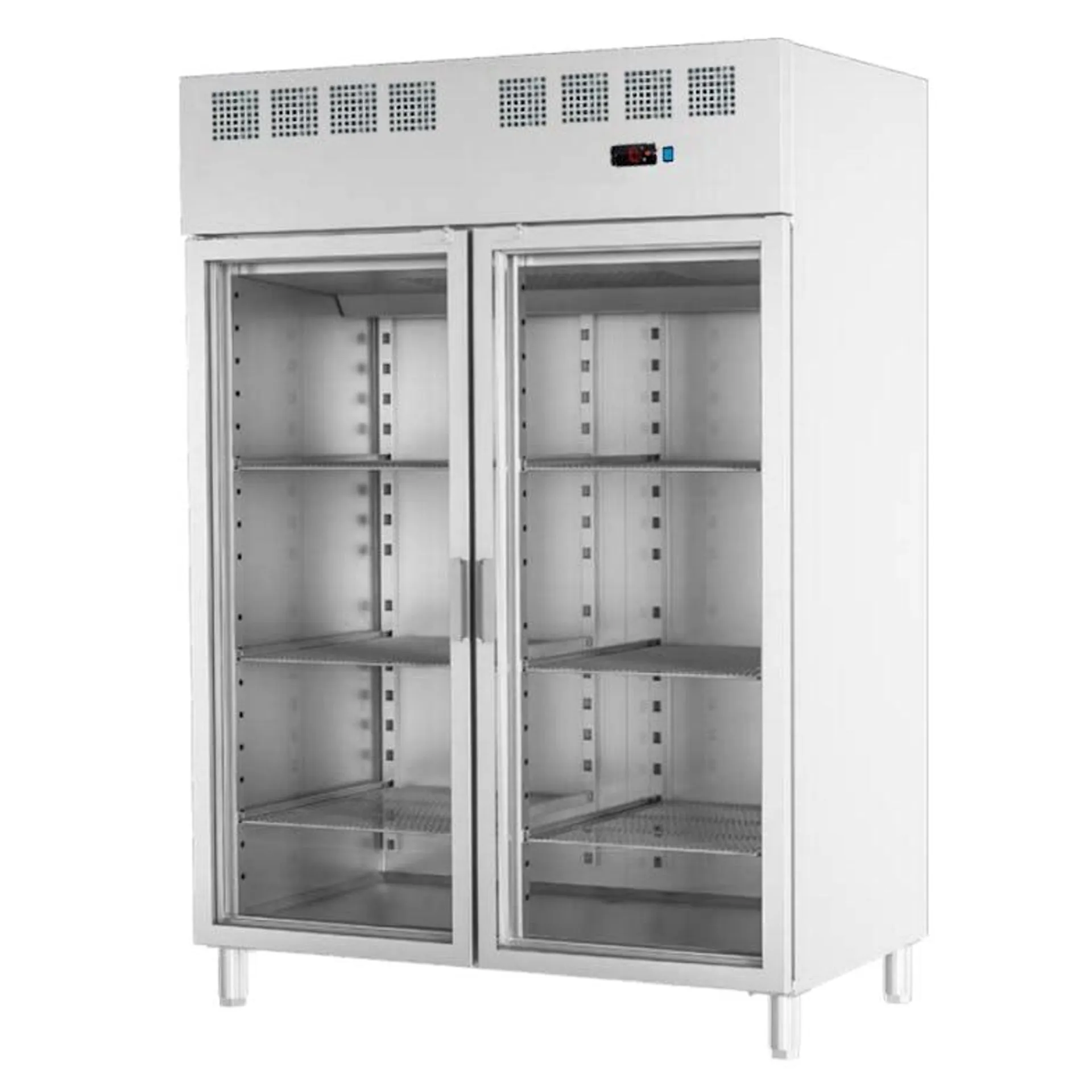 Koelkastkast 2 glazen deuren 530x650 gn 2/1 of 400x600 - 1400x820x2010 mm - 380 W 230/1V - 72699509 Eurast