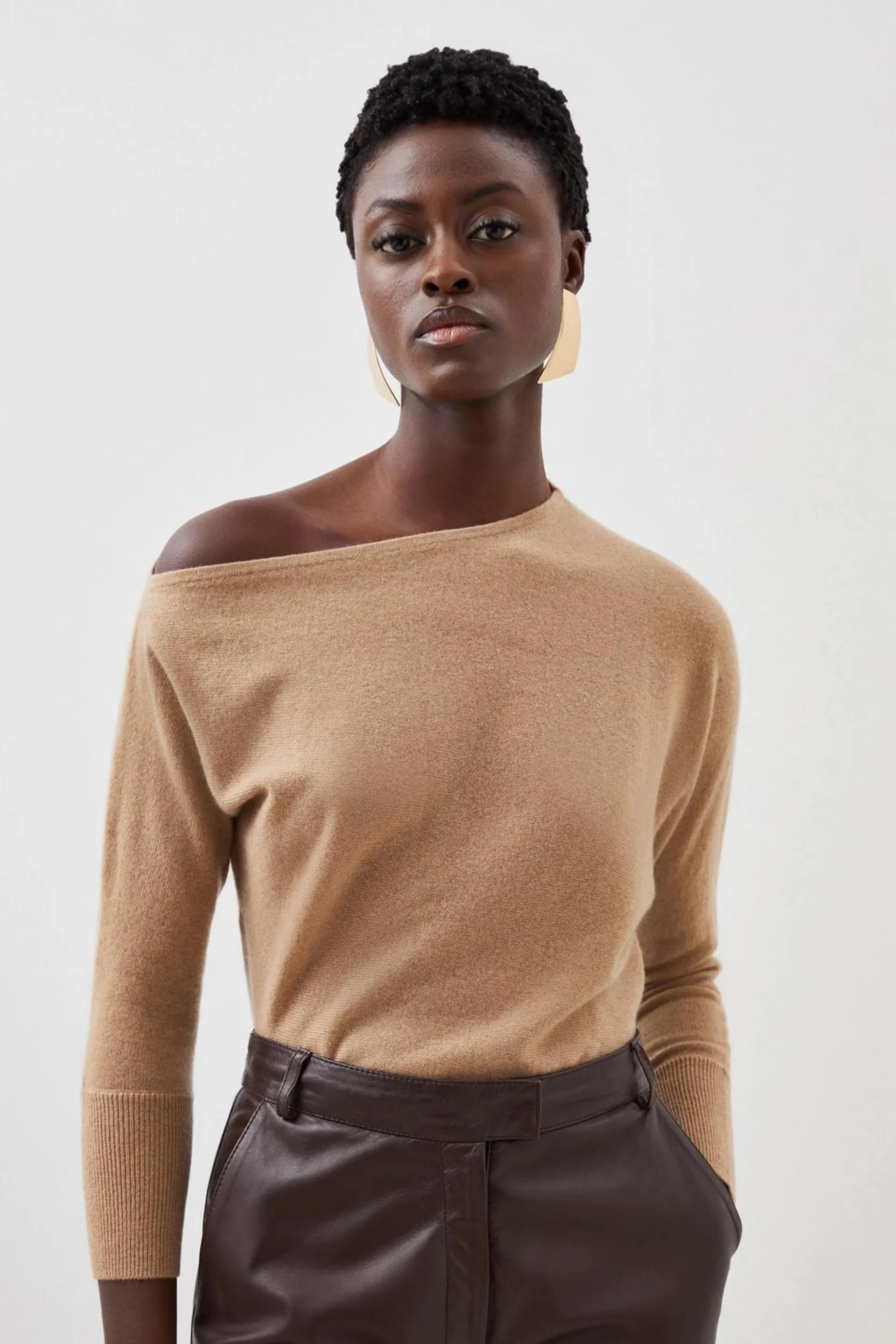 Cashmere Asymmetric Knit Jumper