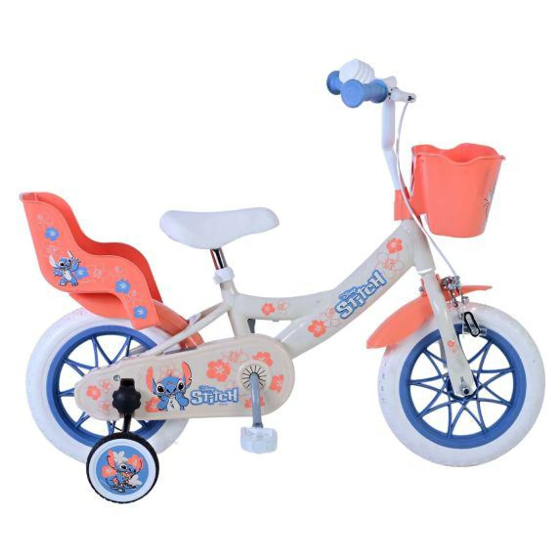 Disney stitch kinderfiets meisjes 12 inch blauw