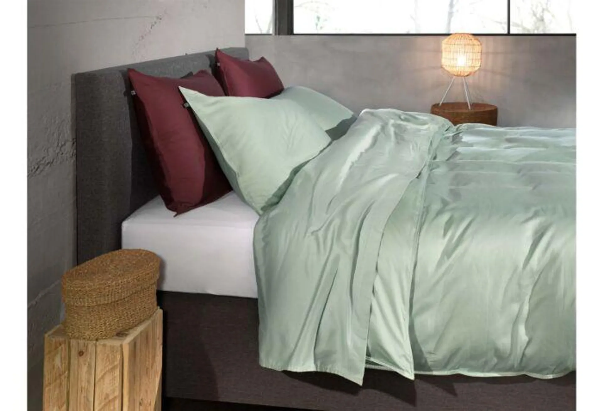 Zo!Home Satinado Dekbedovertrek Foam Green