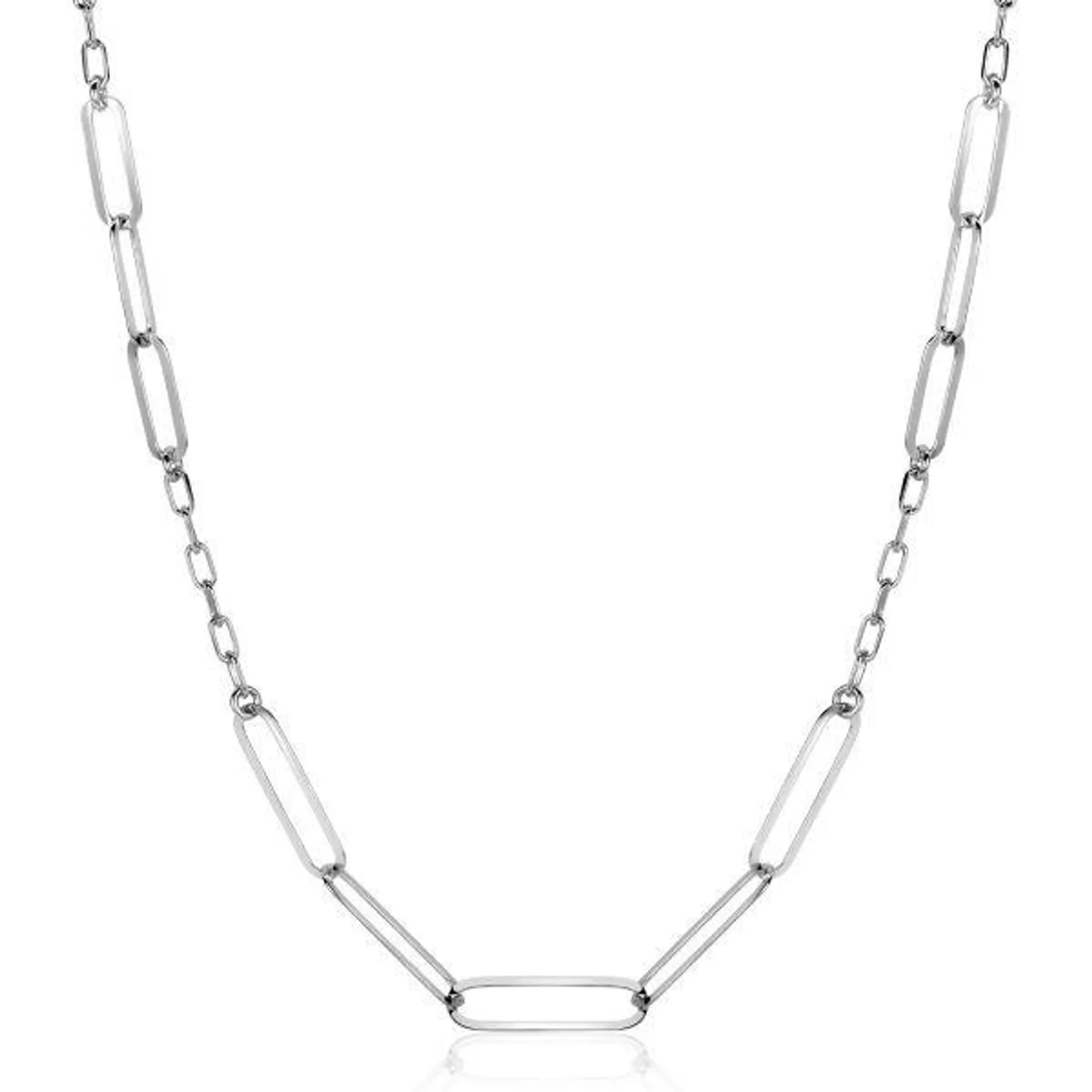 ZINZI Sterling Silver Necklace Paperclip Chains 40-45cm ZIC-BF60