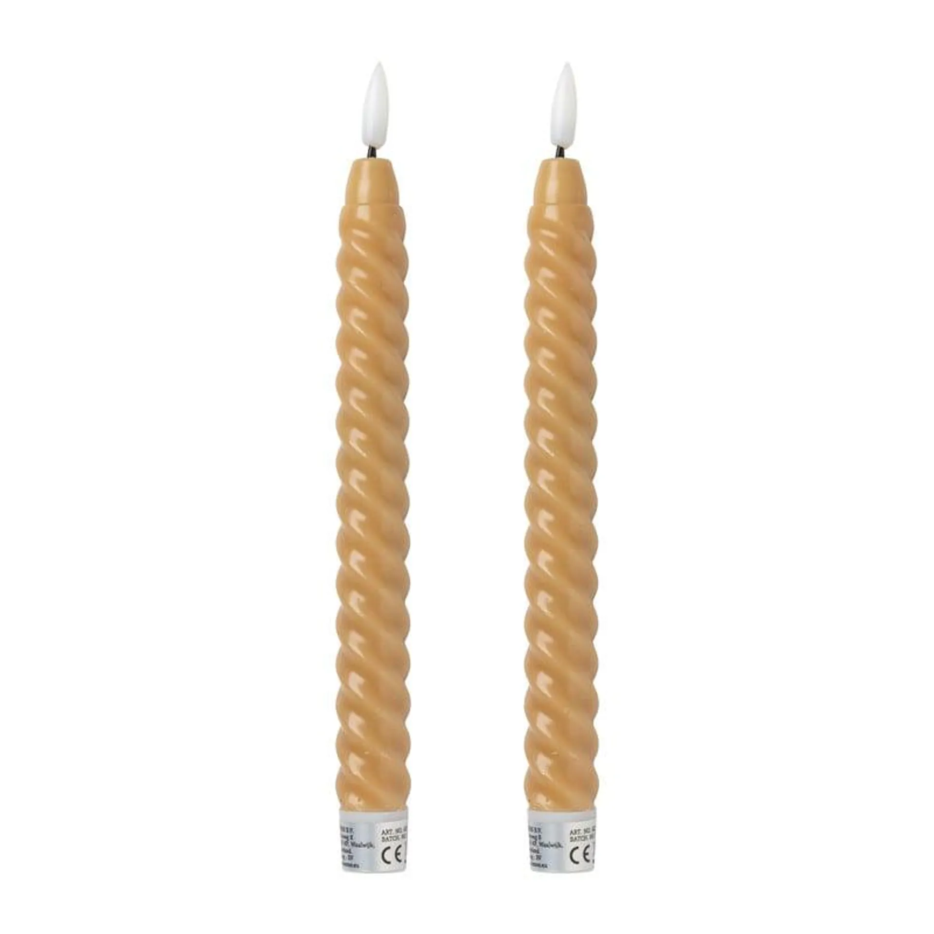 LED dinerkaars twist - taupe - set van 2 - ø2.2x24.5 cm