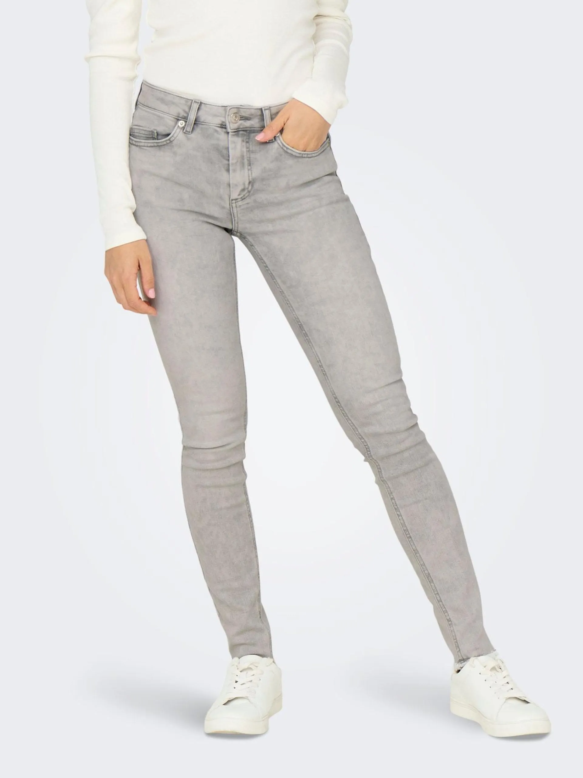 Skinny fit Mid waist Onafgewerkte zoom Jeans