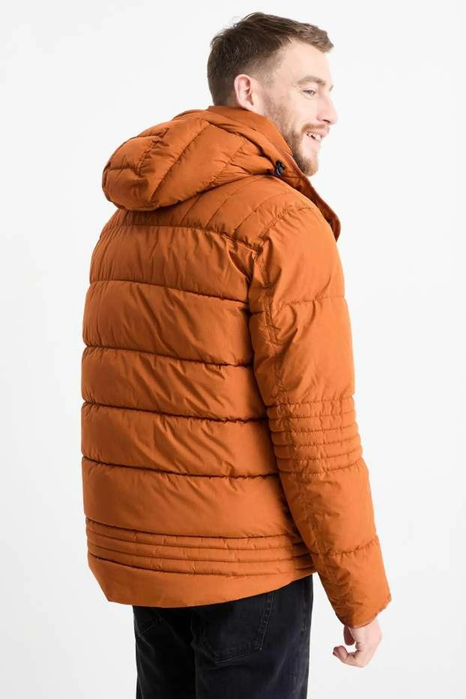 Quilted jacket with hood - water-repellent