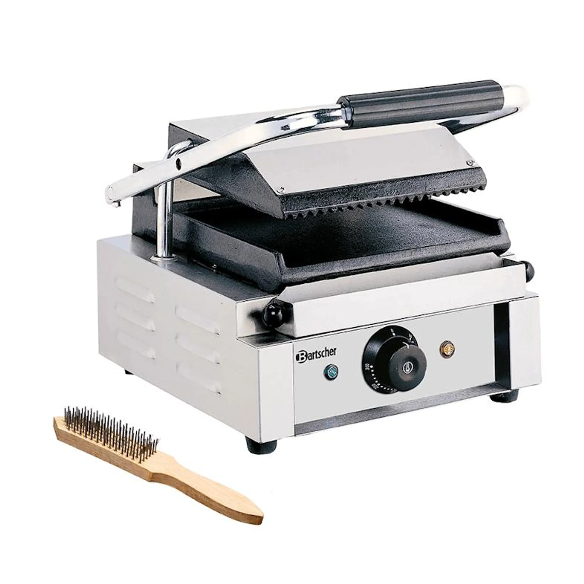 Contactgrill 1800 1GR | Geribbeld/Glad | 1.8kW | Grillplaten Gietijzer/Geëmailleerd | 290x395x210(h)mm