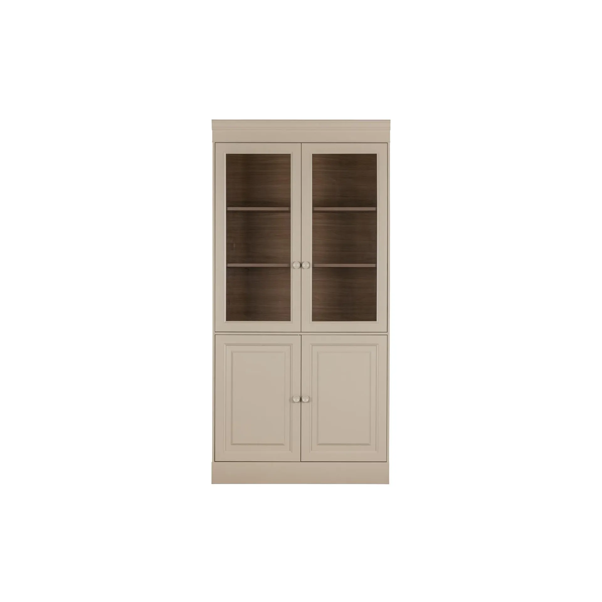 vtwonen Chow 2-deurs vitrinekast - Grenen - Dakargrau - 215x105x40