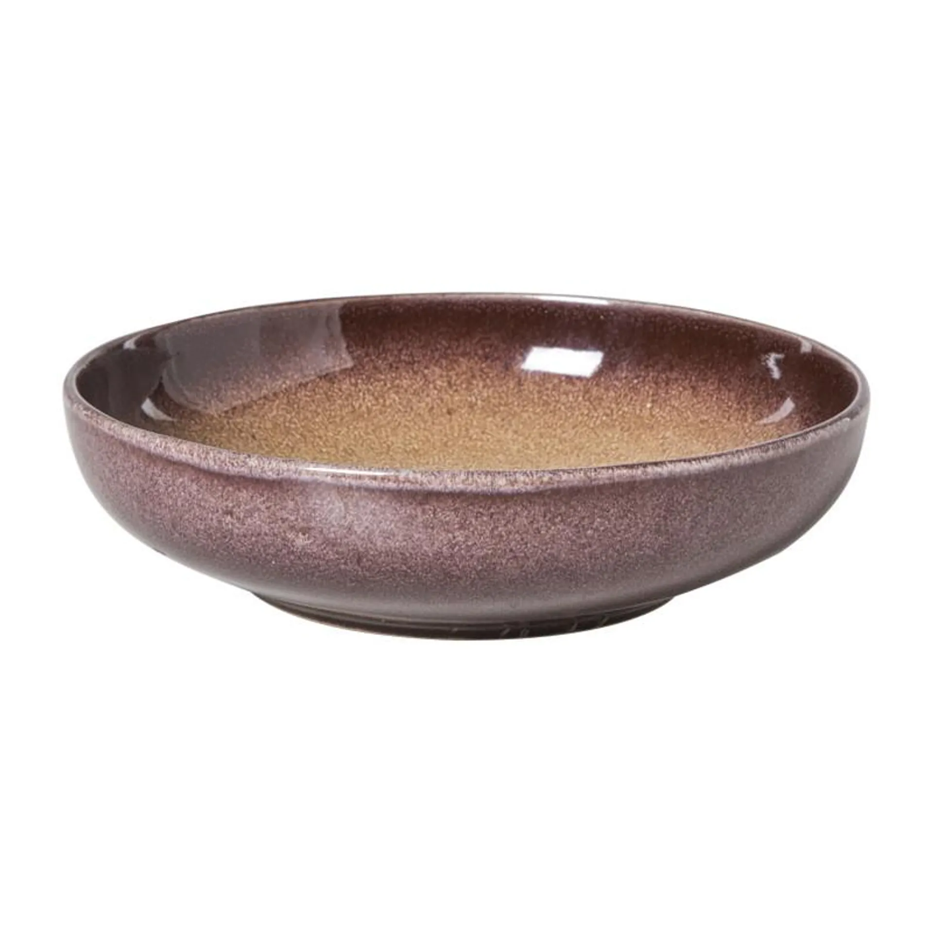 Diep bord Olivia - bordeaux rood/beige - ø20.3x5 cm