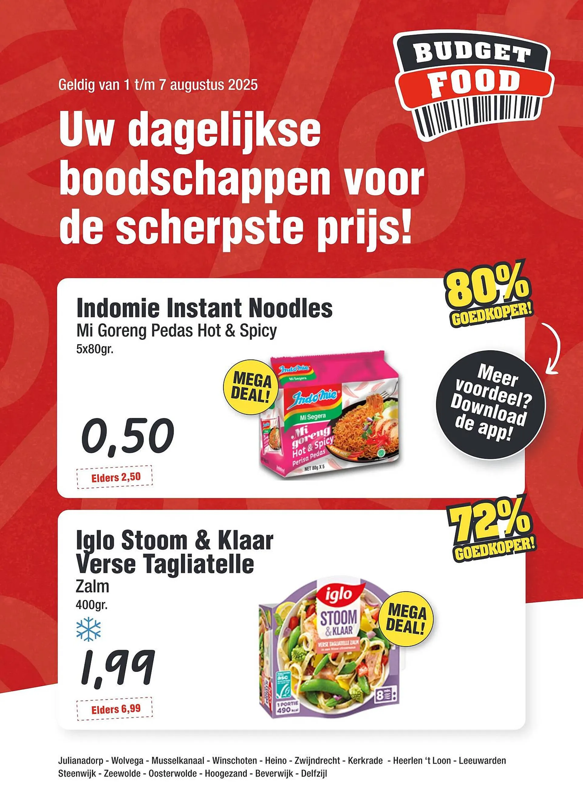 Budget Food folder van 1 augustus tot 7 augustus 2025 - Folder pagina 1
