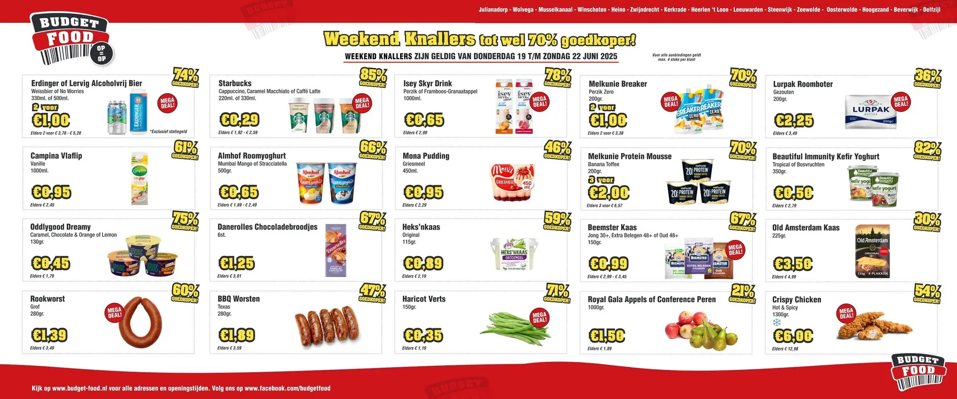 Budget Food folder van 19 juni tot 22 juni 2025 - Folder pagina 1