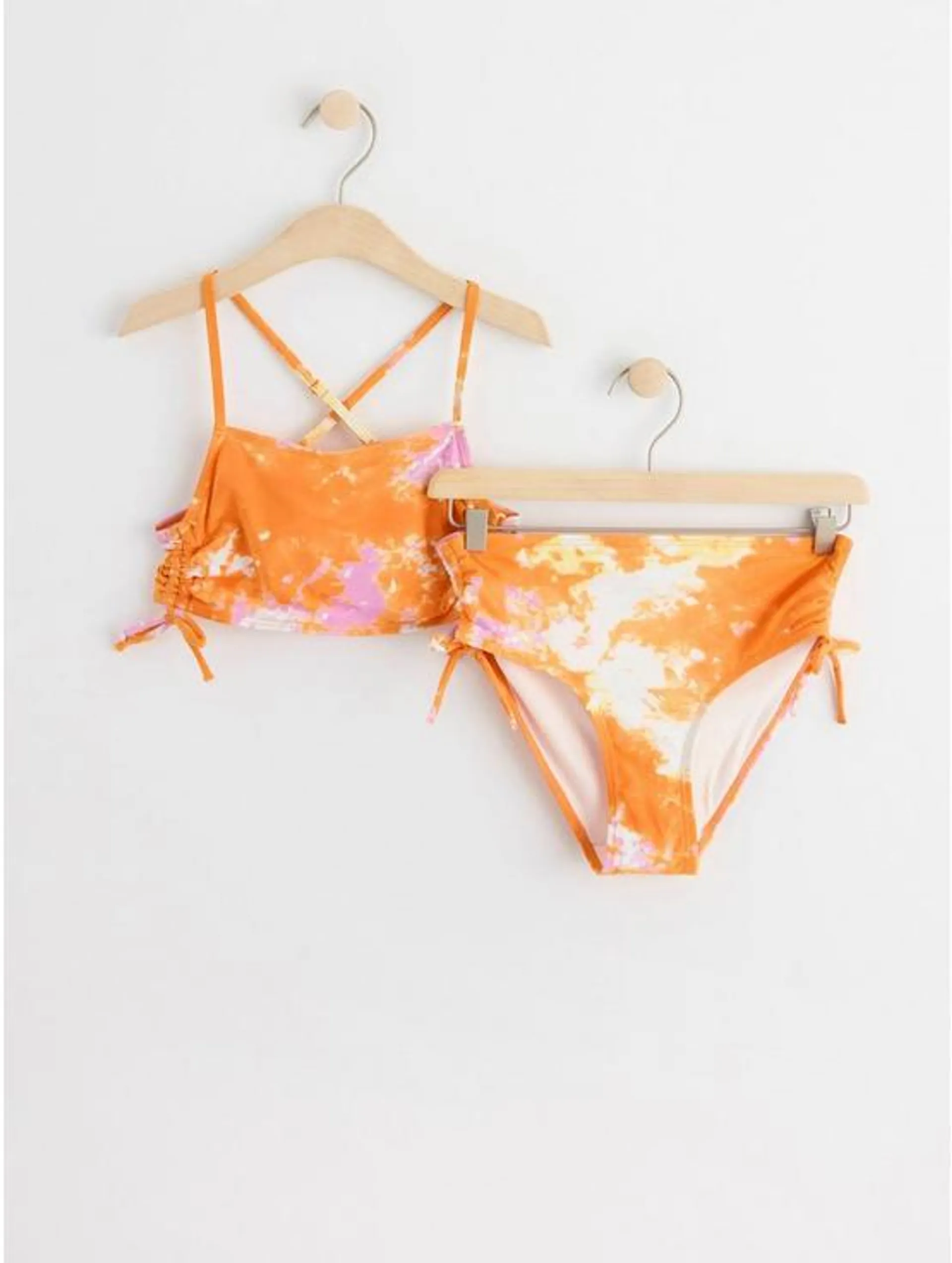 Mønstret bikini med snøring