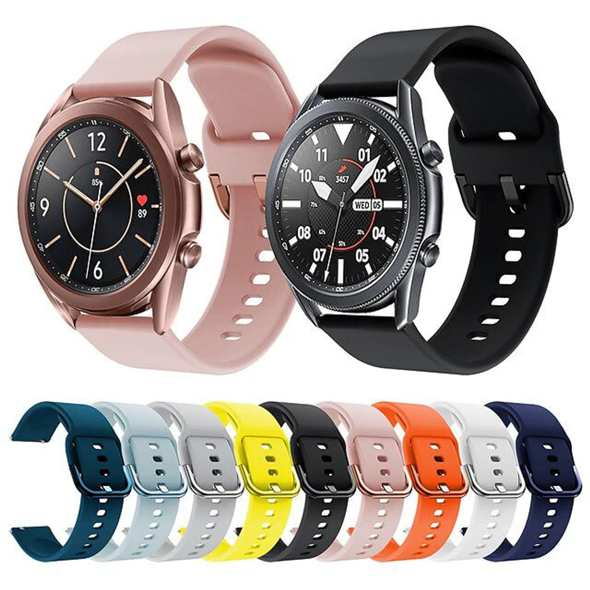 Reim til Smartklokke til Samsung Galaxy Watch 5 Pro 45mm 4 Classic 42mm 46mm 3 41mm Active 2 40mm 44mm Gear Sport S3 Frontier S2 2 Neo Live Silikon Smartklokke Stropp Elastisk Pustende Sportsrem