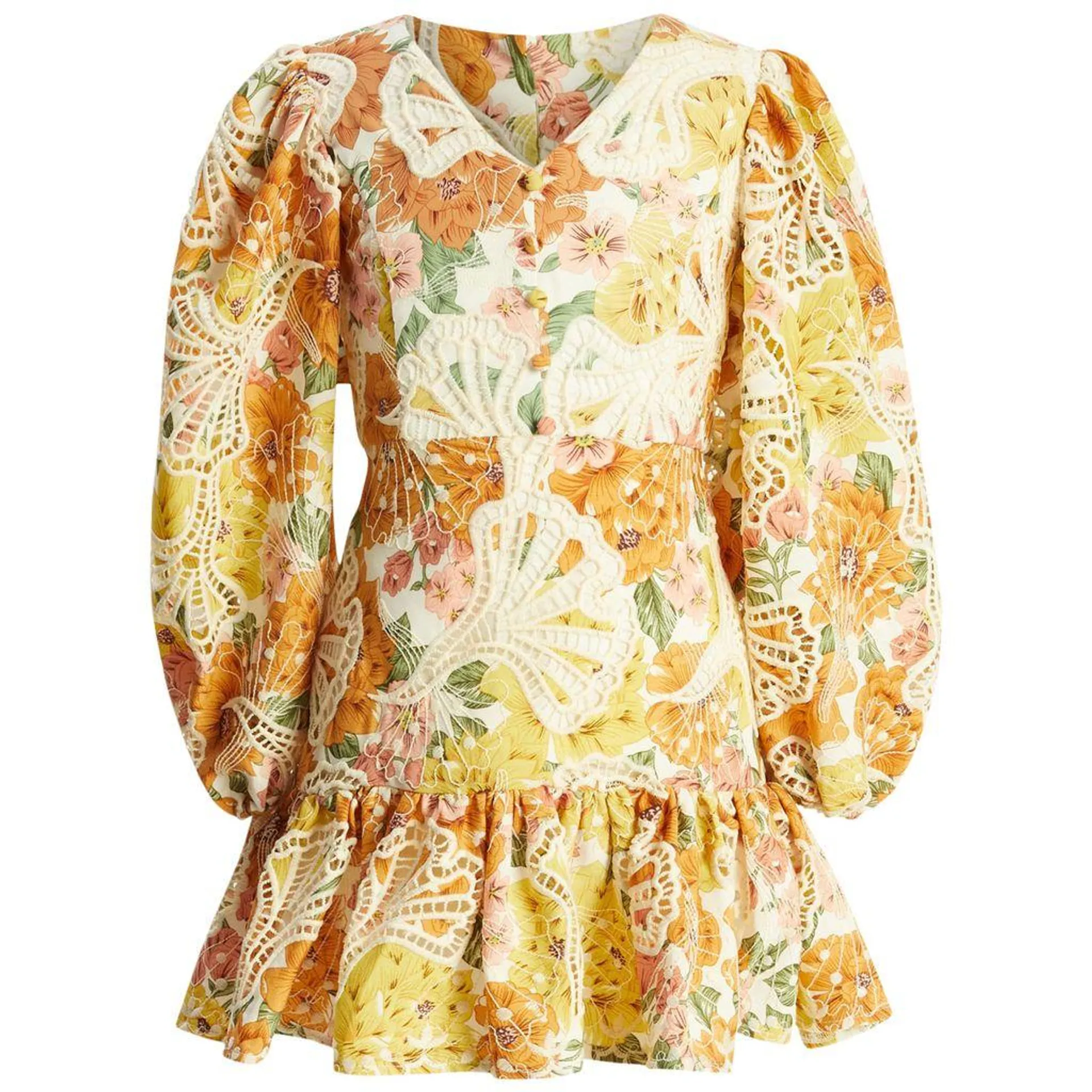 Perdita Brodert Kjole Vintage Flor