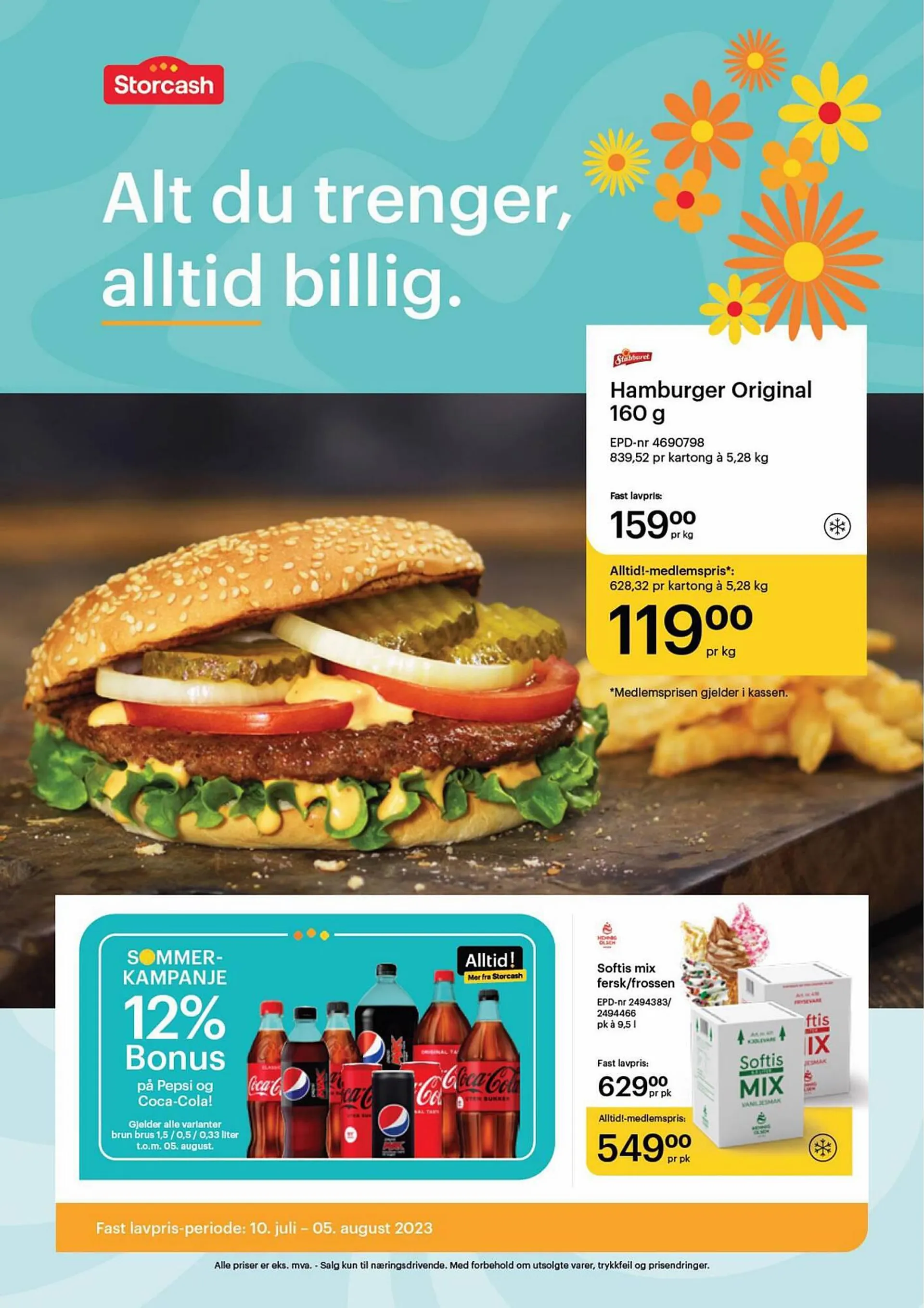 Storcash Kundeavis fra 10. juli til 5. august 2023 - kundeavisside 1