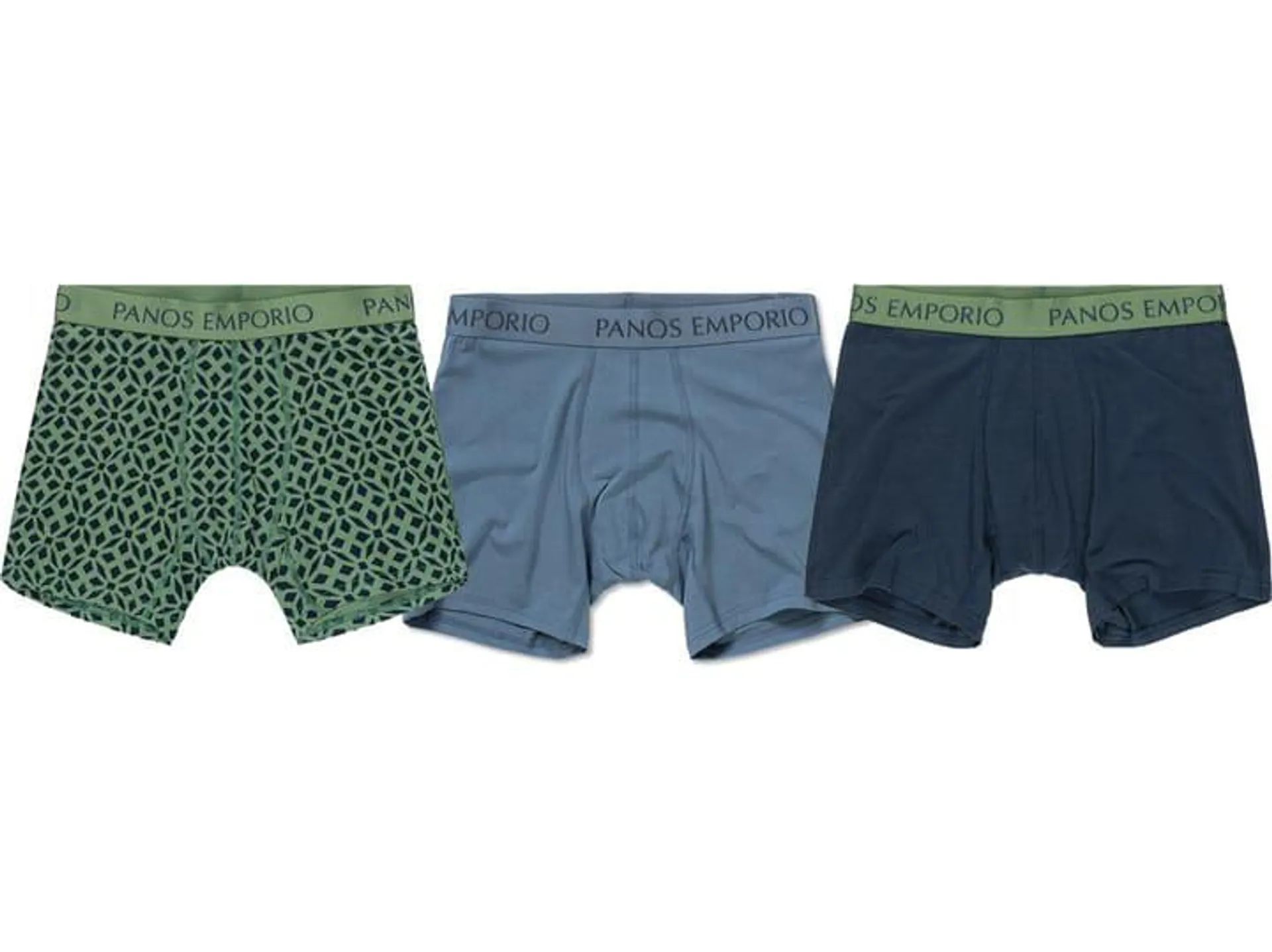Panos Emporio 3pk Base Bamboo Boxer White Symbol/Navy
