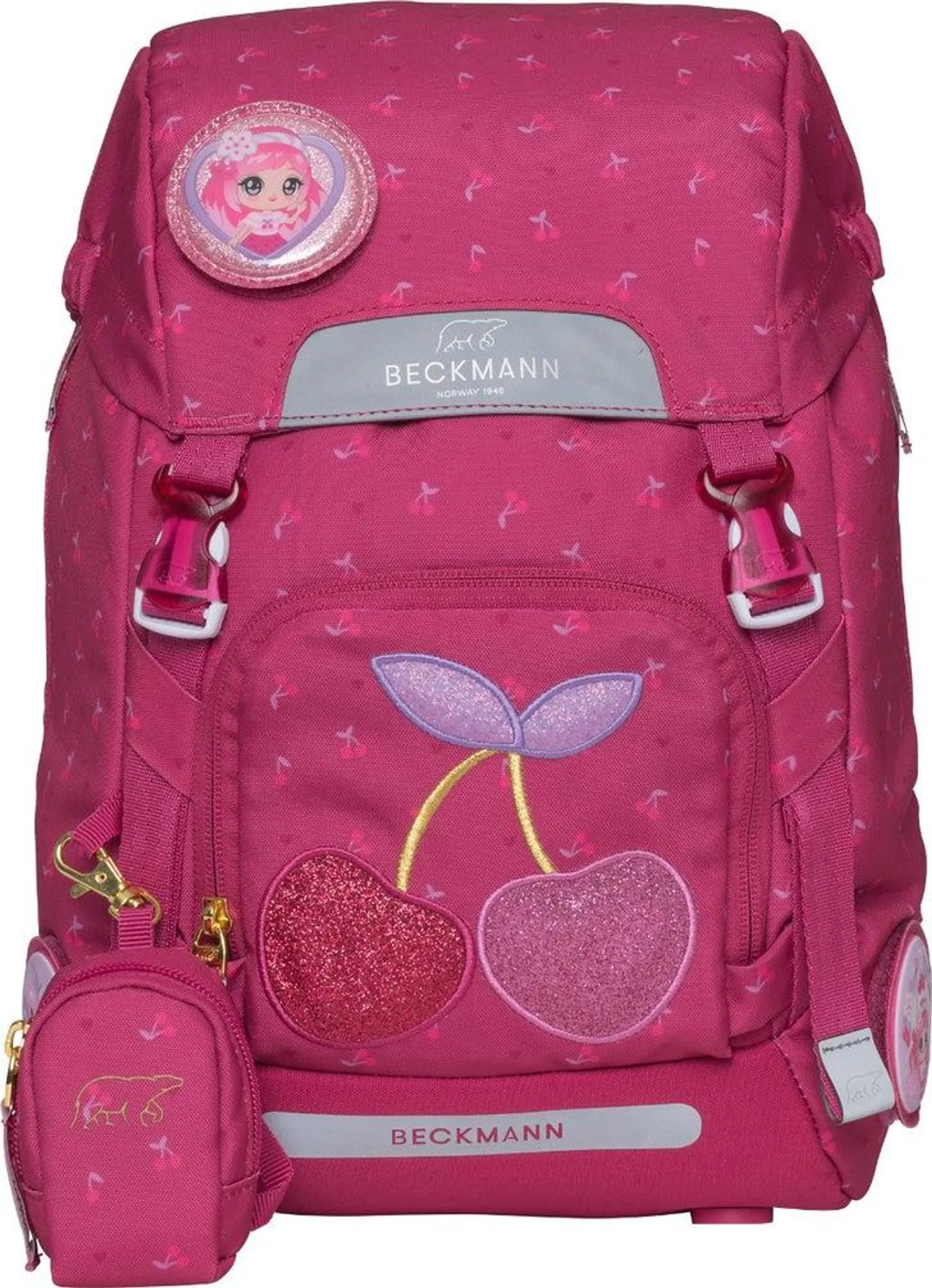 Skolesekk 1.kl Cherry Classic 22L - Beckmann