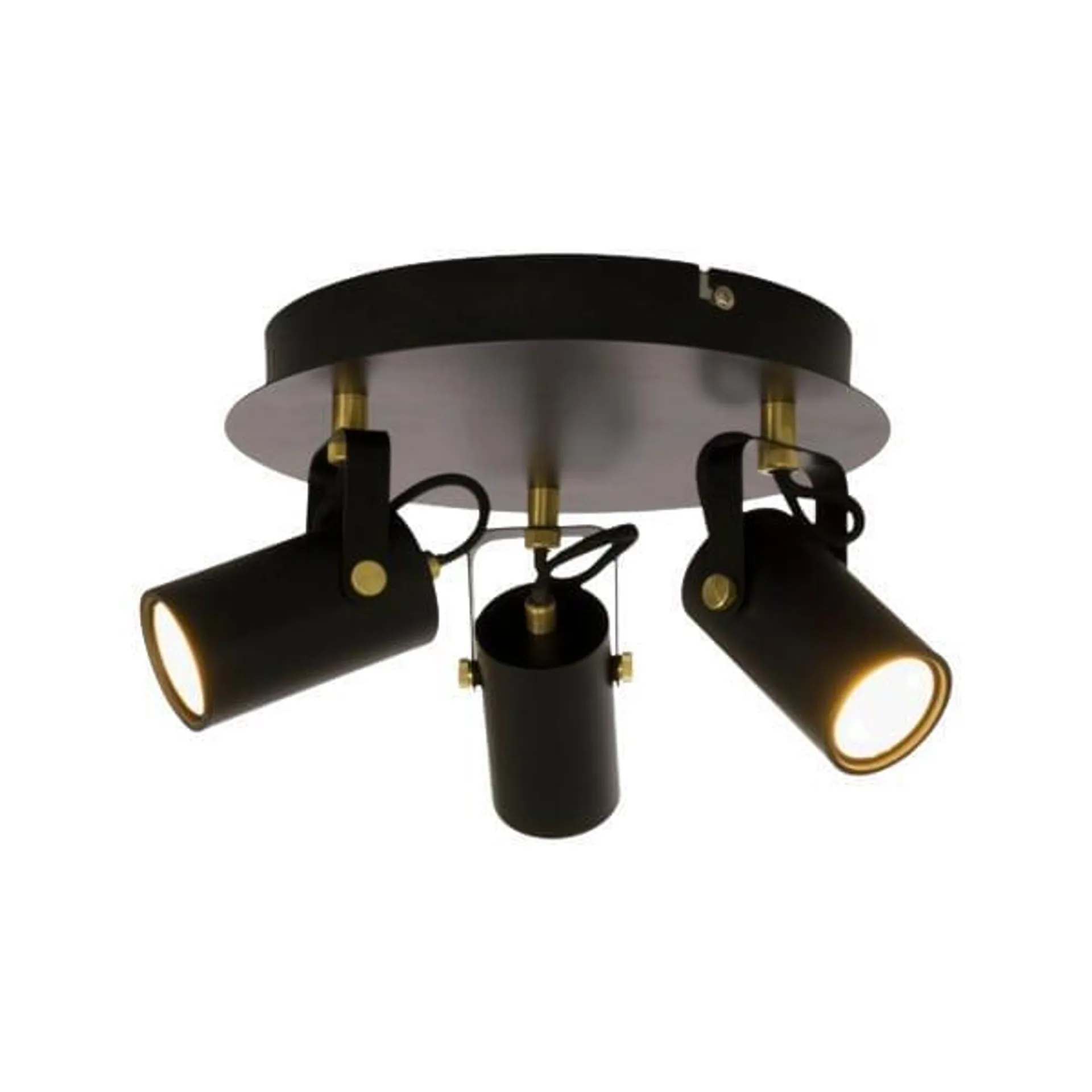 Scan Lamps Spotlampe cilindro rondel svart/matt messing 3x5w led